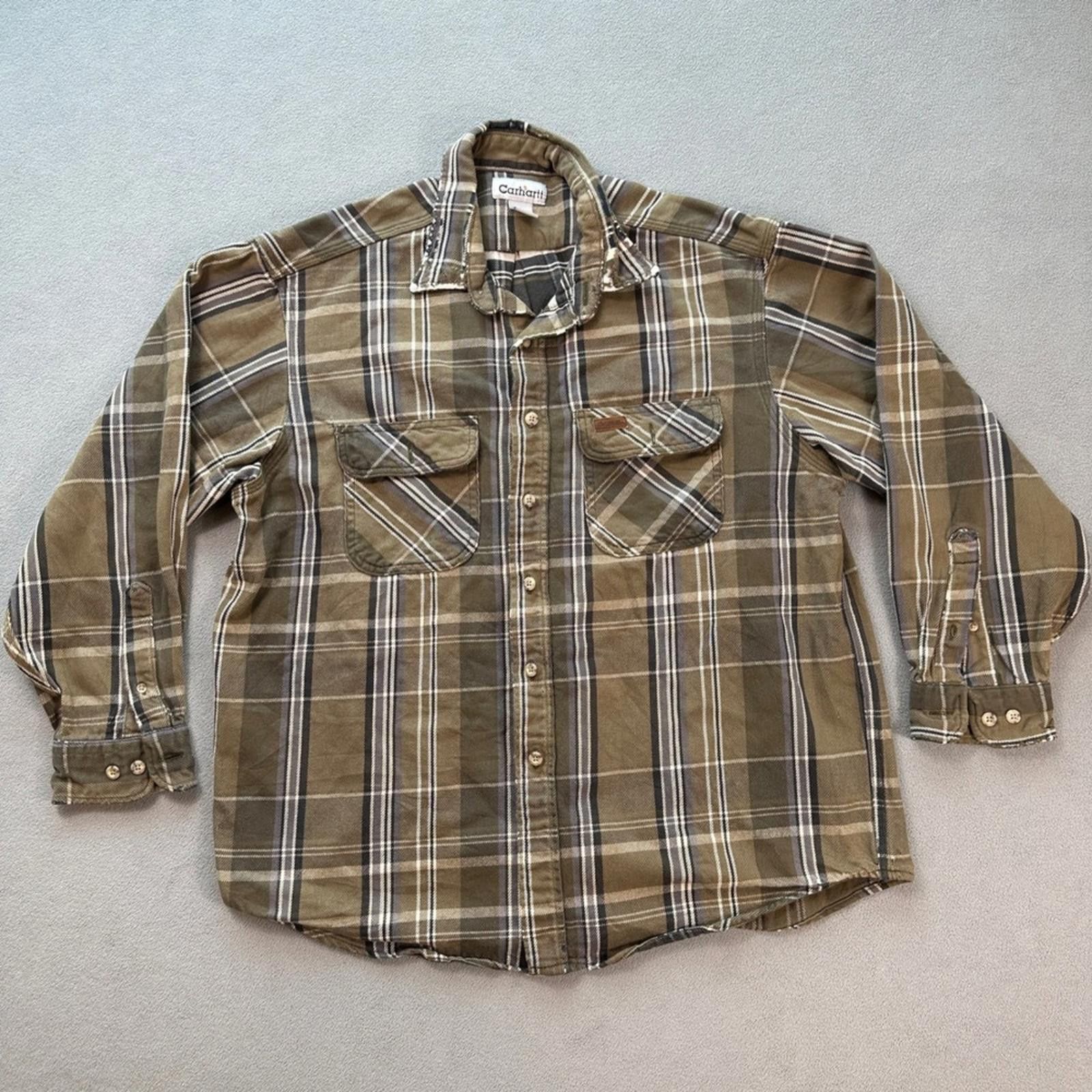 Carhartt Carhartt Men's Plaid Flannel Shirt L Long Sleeve Button Up Size US L / EU 52-54 / 3 - 1 Thumbnail