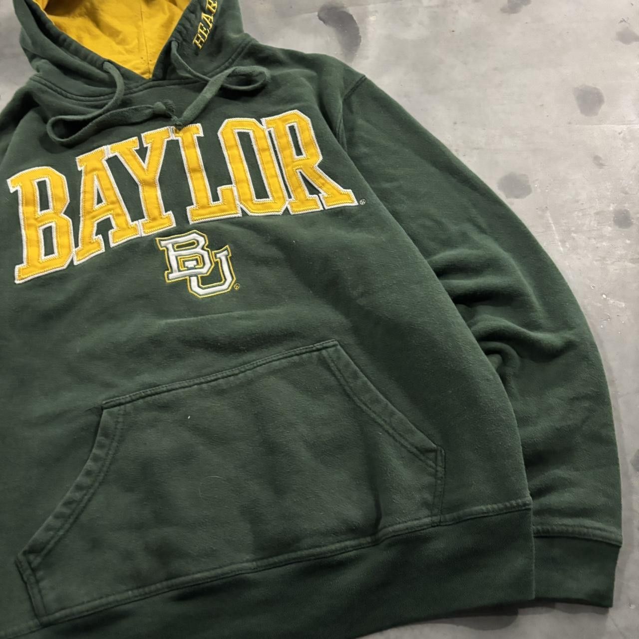 Vintage Crazy Vintage Y2K/2000s Green Baylor University College Essential Hoodie! Size M Size US M / EU 48-50 / 2 - 4 Thumbnail