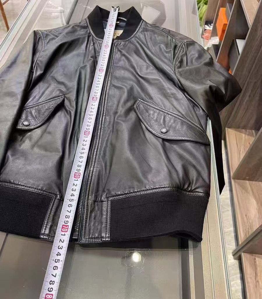 Burberry Burberry Black Leather Bomber Jacket for Men Size US L / EU 52-54 / 3 - 6 Thumbnail
