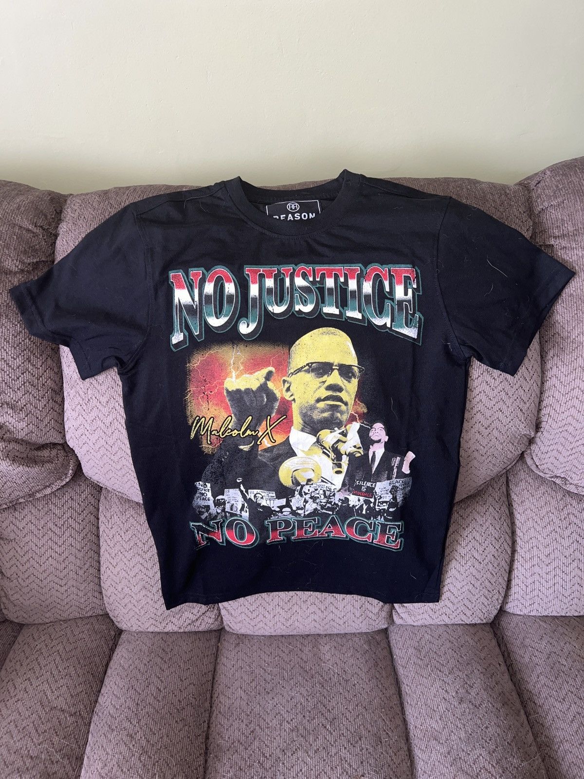 Reason Reason Malcom X No Justice No Peace Tee Size US S / EU 44-46 / 1 - 1 Thumbnail