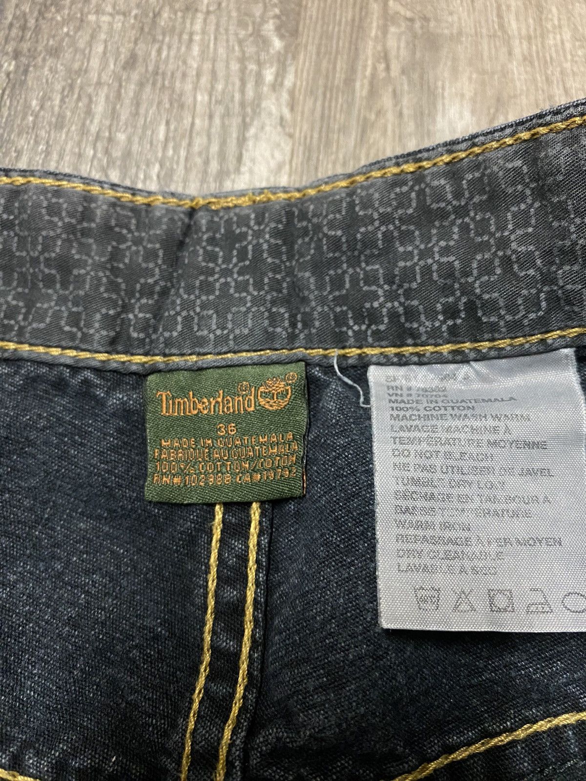 Timberland Baggy Embroidered Logo Denim Jean Shorts y2k