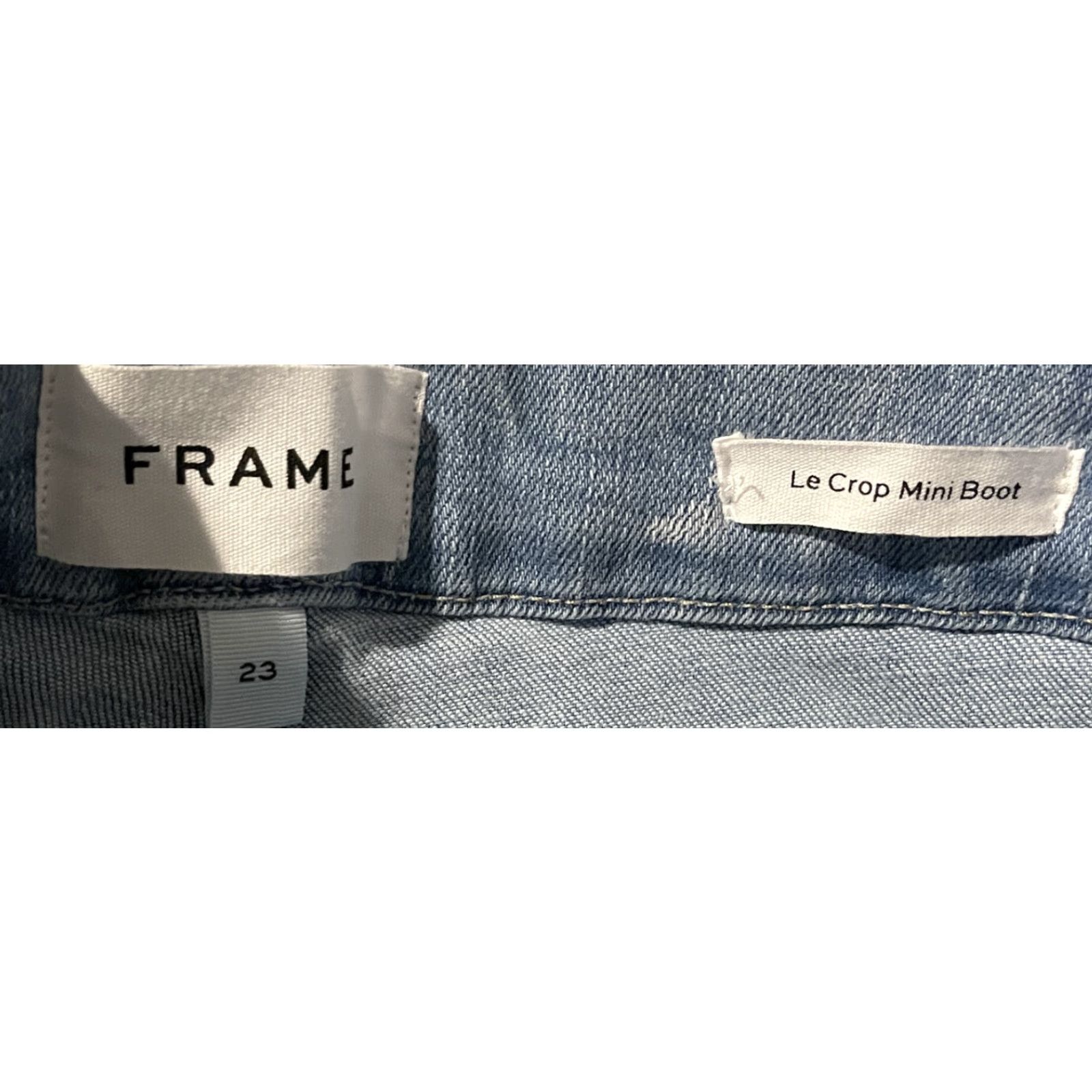 Frame FRAME Denim Le Crop Mini Boot Jeans 23 Women Blue Denim Cropped 26.5in 23in Waist Size 23 Regular Size 40" / US 18 - 3 Thumbnail