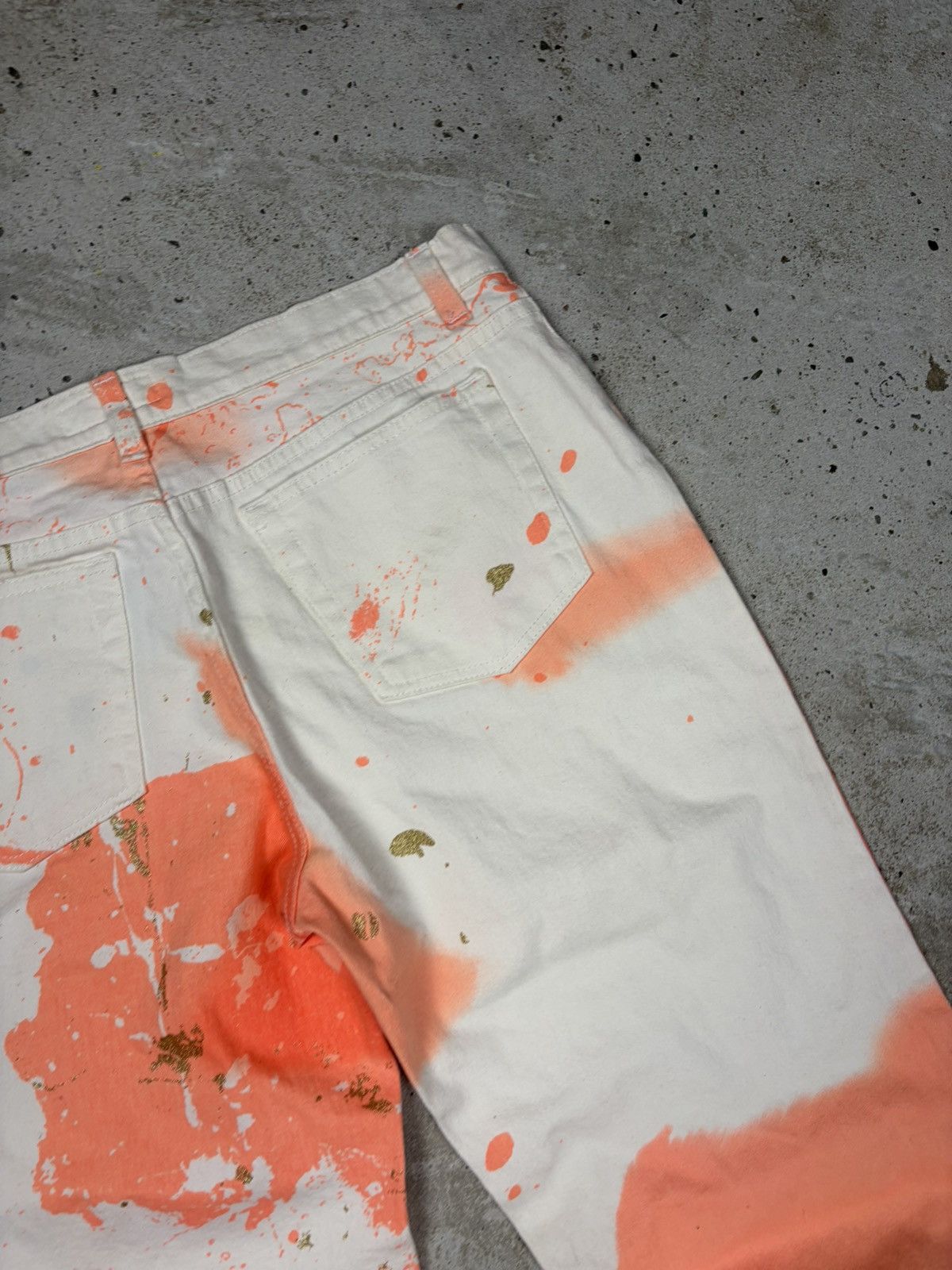 Roberto Cavalli SS 2001 Roberto Cavalli Gold Splash Painter Bootcut Pants Size 32" / US 10 / IT 46 - 18 Thumbnail