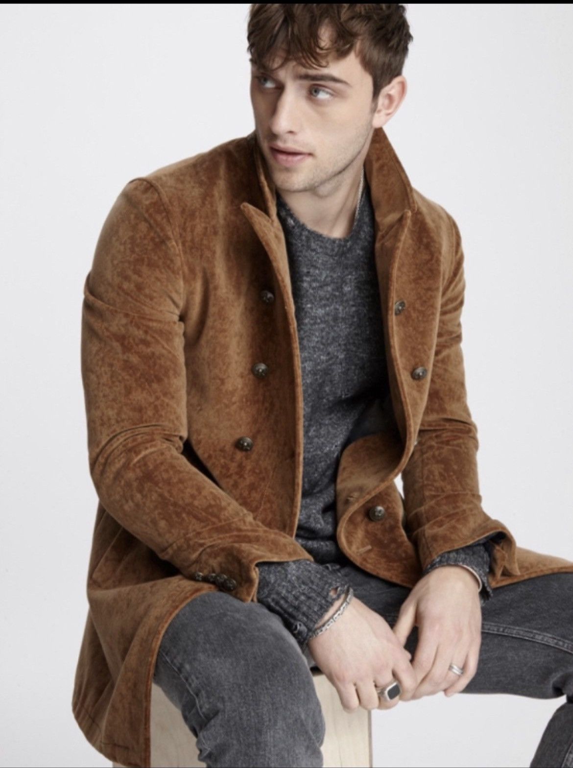 John Varvatos Double Breasted Velvet Coat Jacket EU 56 USA 46 Size US XL / EU 56 / 4 - 2 Thumbnail