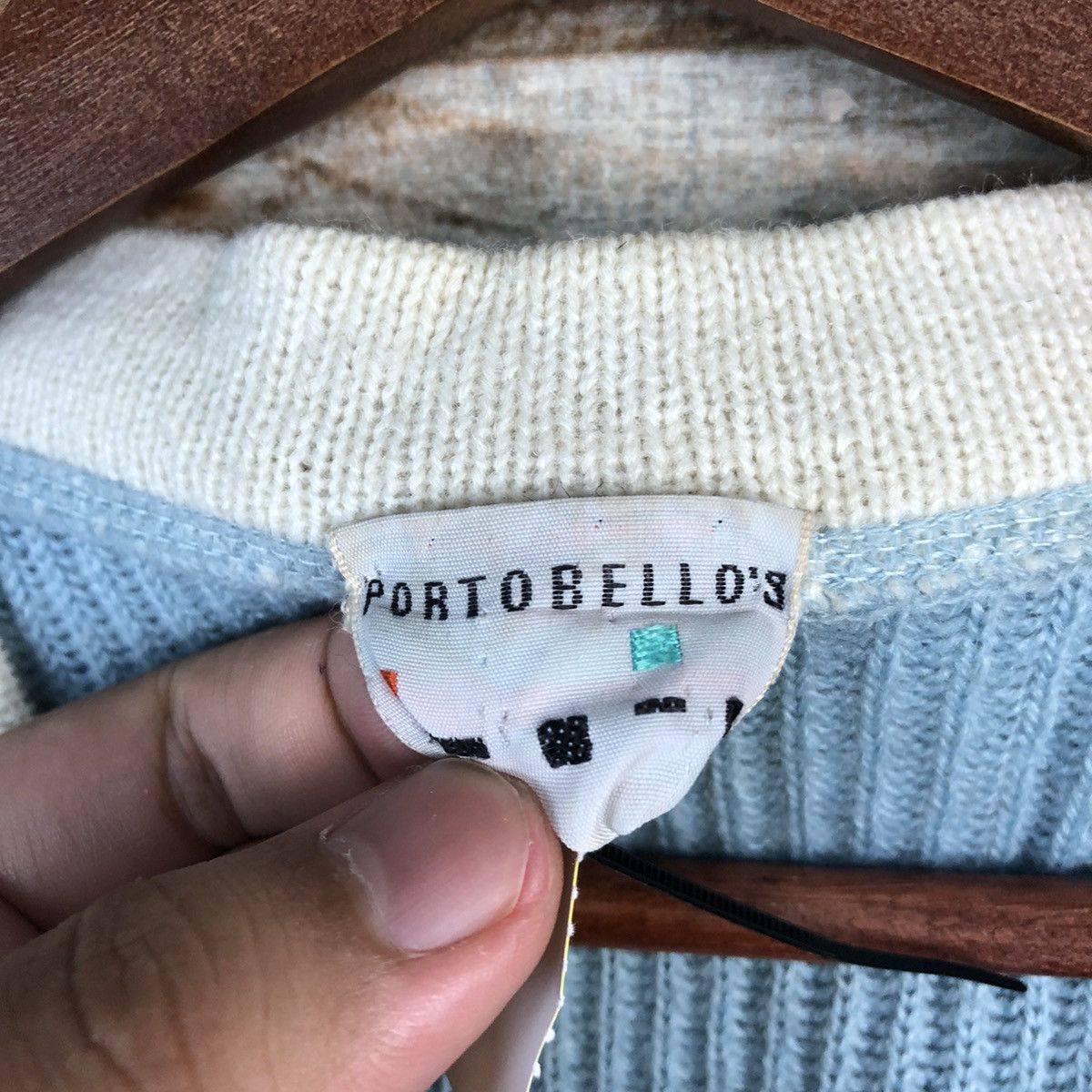 Vintage DL Porto Bellos Blue White Knitwear #C610 Size US L / EU 52-54 / 3 - 9 Thumbnail