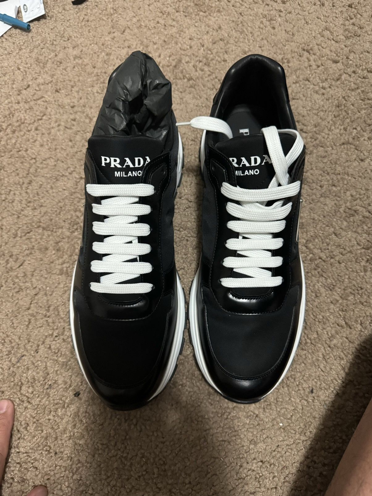 Prada Prada Men's Prax Triangle Logo Nylon Low-Top Sneakers Size US 11 / EU 44 - 9 Thumbnail