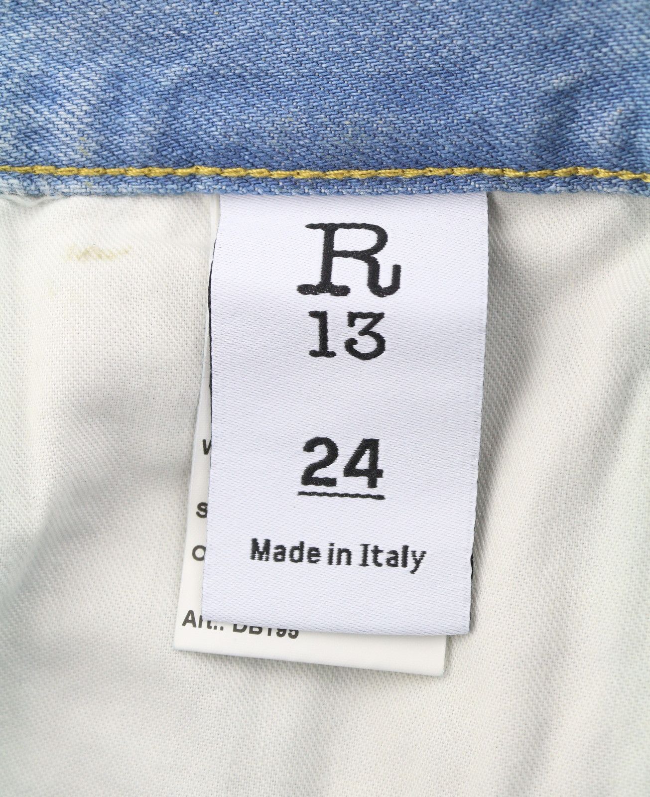 R13 CROSS OVER 24 Bain Blue Asymmetric Button Shorts 89413 Size 24" / US 00 / IT 34 - 11 Thumbnail