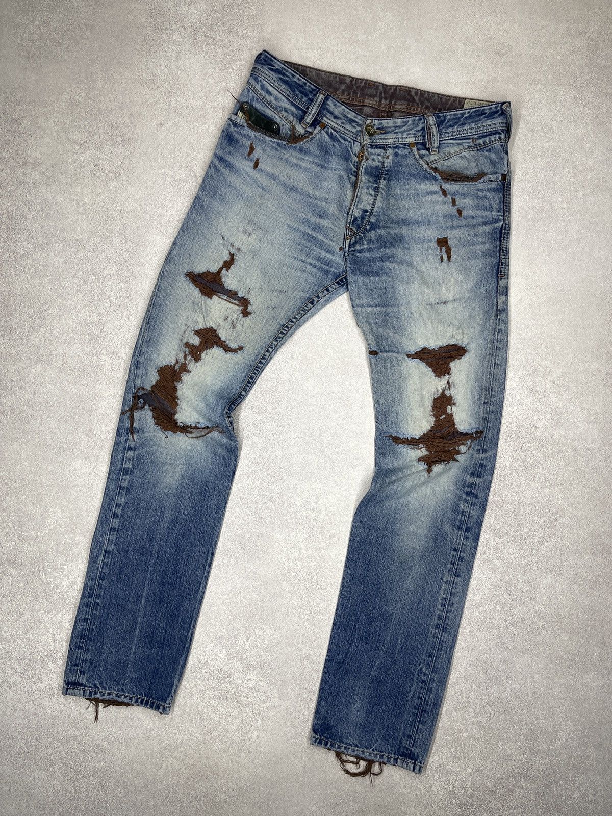 Diesel Diesel IAKOP Ripped Denim Jeans Blue Made in Italy Size US 30 / EU 46 - 7 Thumbnail