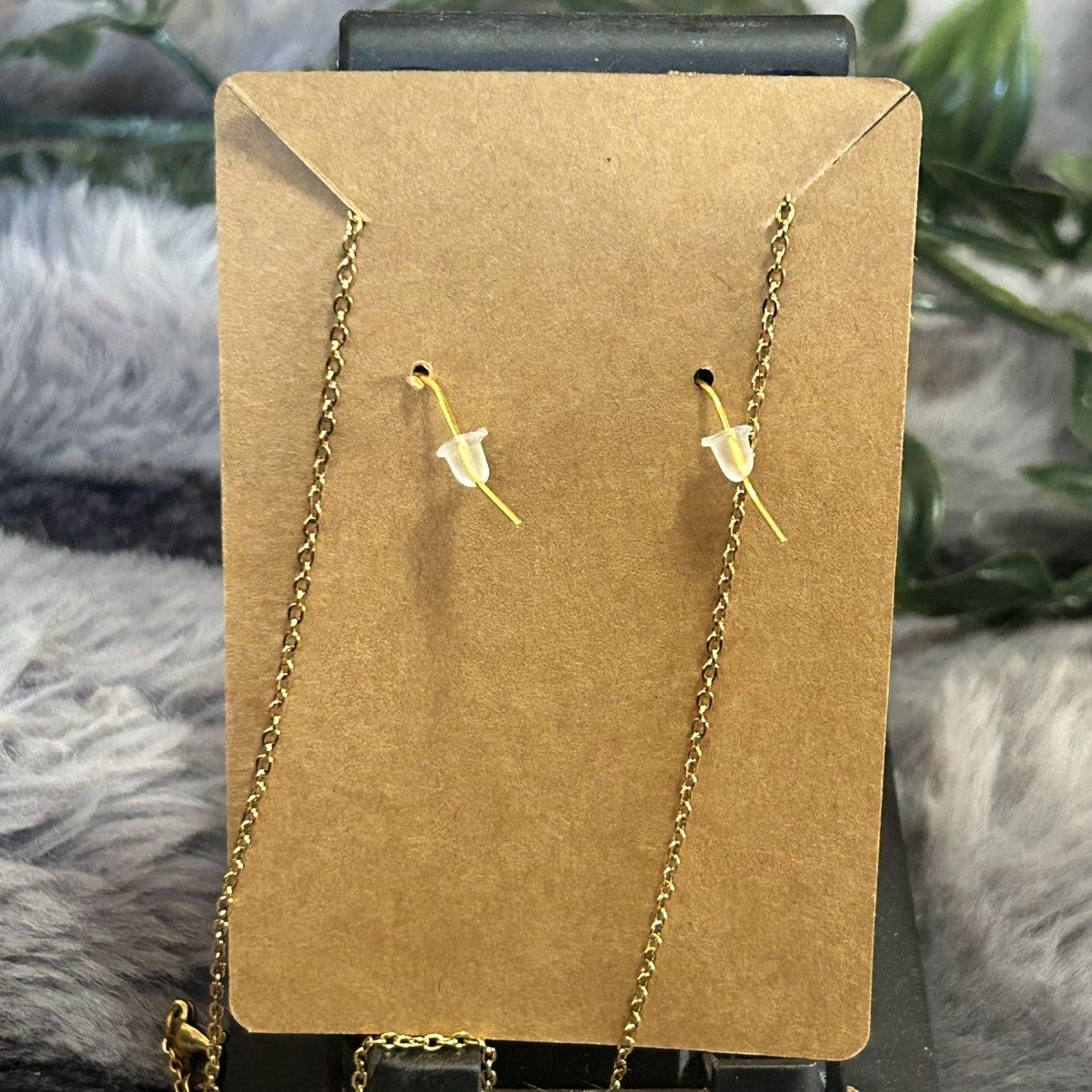 Handmade Handcrafted floral glass crystal elbaite hematite set Size ONE SIZE - 3 Thumbnail