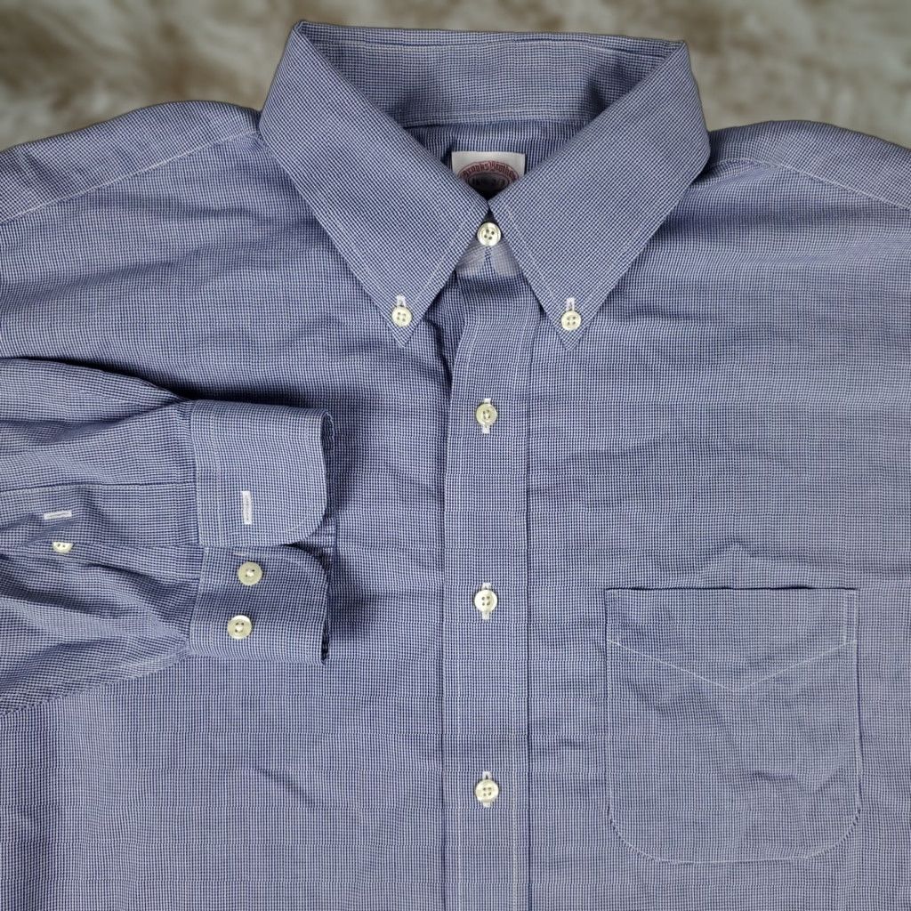 Brooks Brothers Brooks Brothers Shirt Mens 16.5 Blue Dress Button Up Long Sleeve Casual Business Formal Size 42R - 1 Thumbnail
