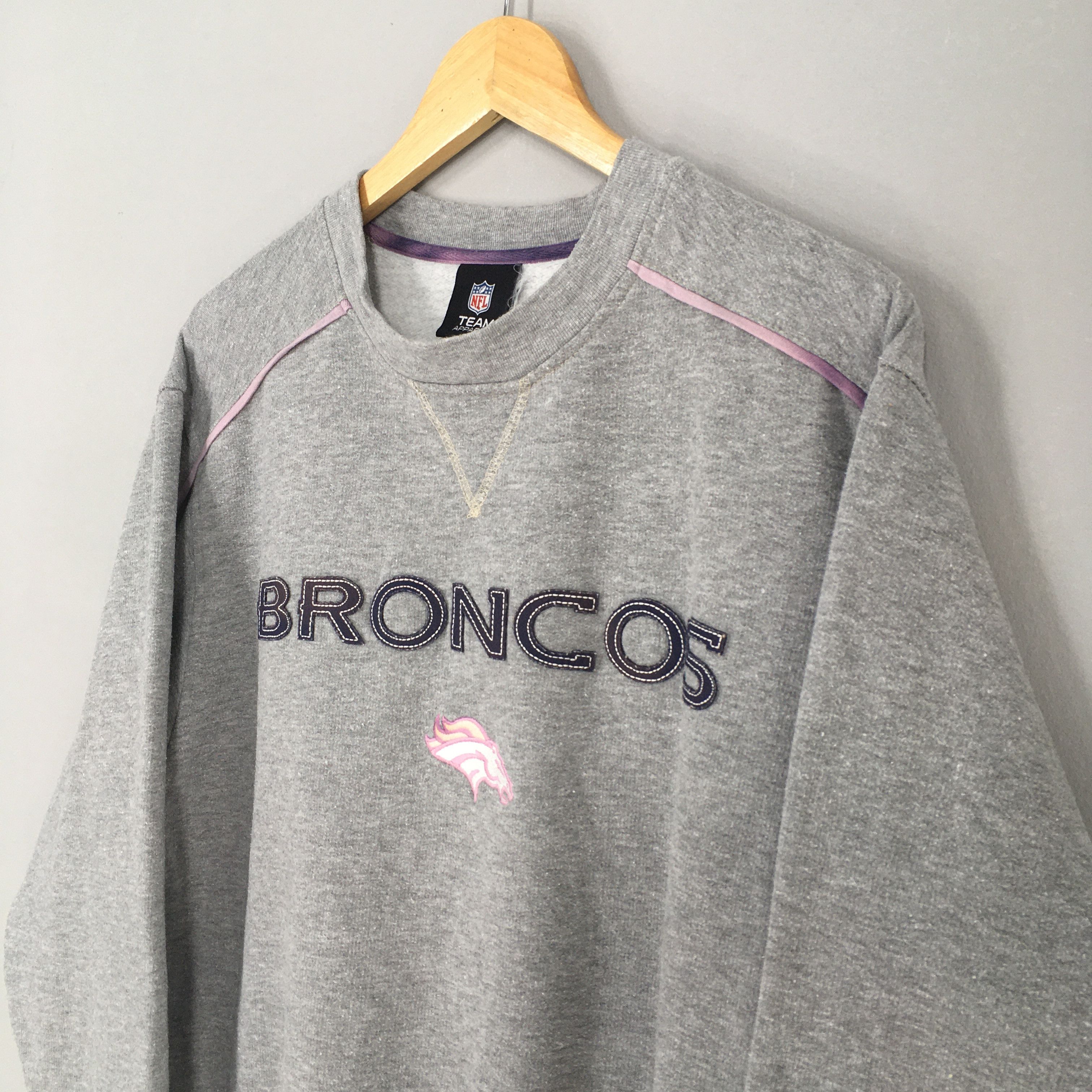 NFL Vintage 90's Denver Broncos Rugby NFL Gray Sweater Large Size US L / EU 52-54 / 3 - 4 Thumbnail