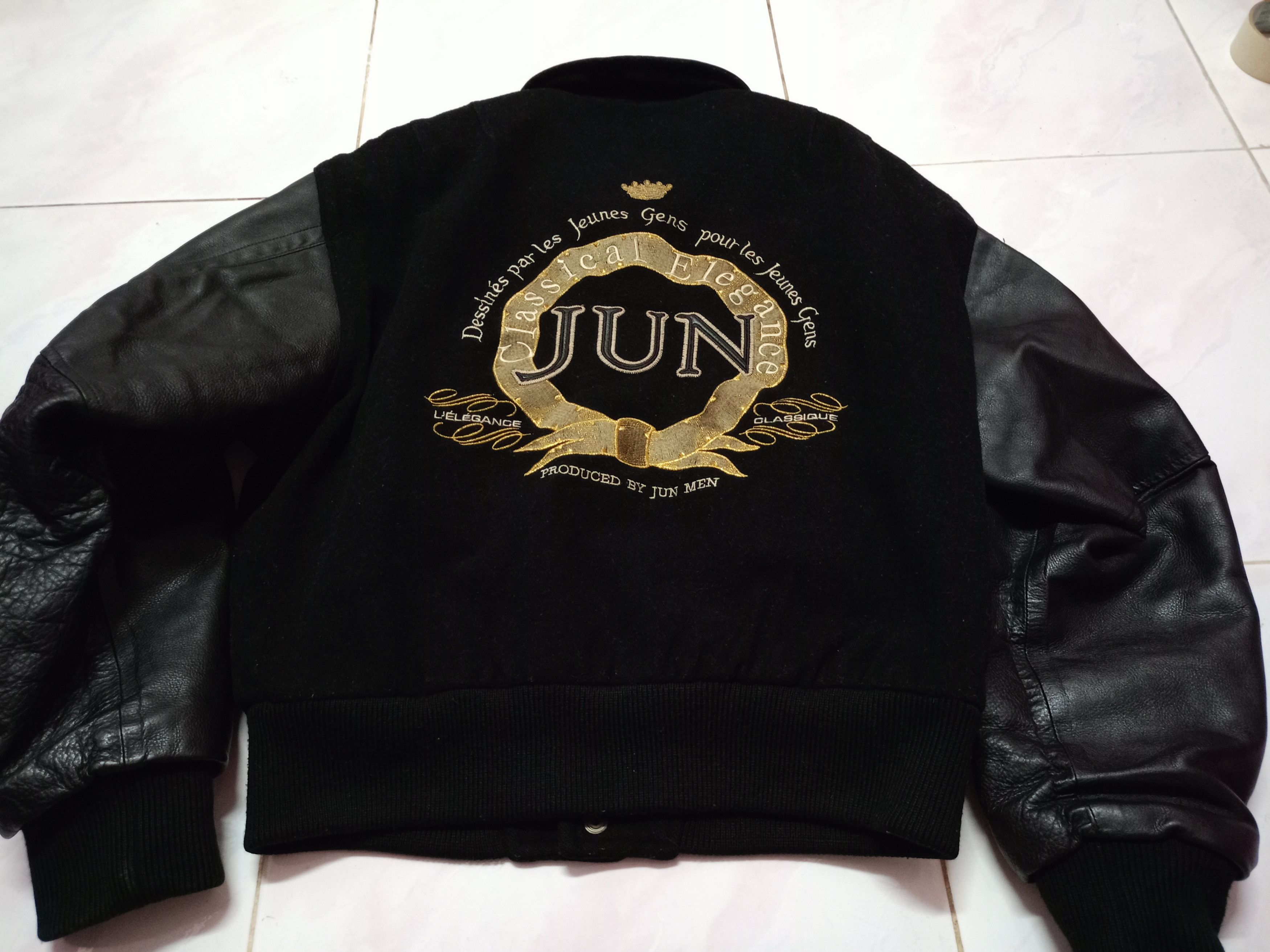 Japanese Brand × Vintage Varsity leather jacket Jun man x vintage Size US L / EU 52-54 / 3 - 2 Thumbnail