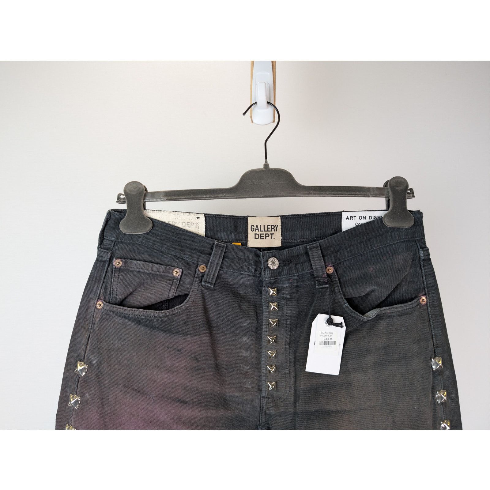 Gallery Dept. o1rshd1 Studded LA Flare Jeans in Black 32 x 34 Size US 32 / EU 48 - 3 Thumbnail