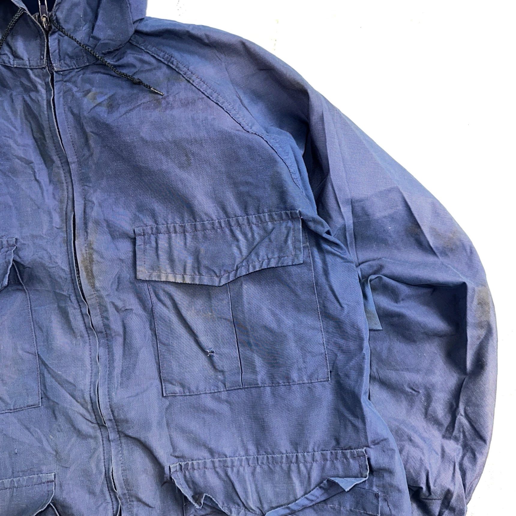 Eddie Bauer Eddie Bauer VTG Hooded Barn Jacket S Blue Cotton Chore Coat Track Hiking 90s Mens Size US S / EU 44-46 / 1 - 2 Thumbnail