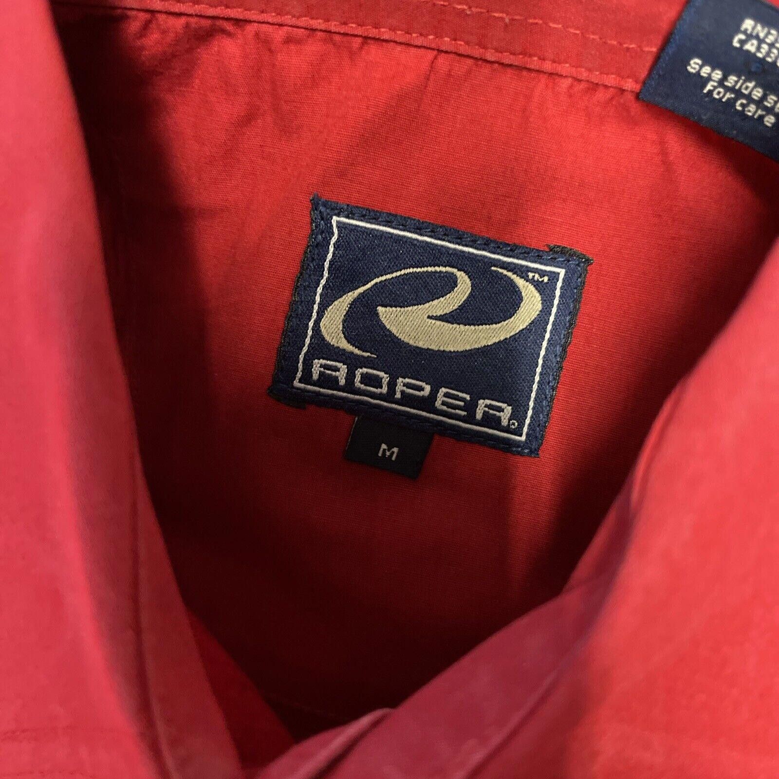 Roper Roper Shirt Mens Large Red Button Pearl Snap Size US L / EU 52-54 / 3 - 5 Thumbnail