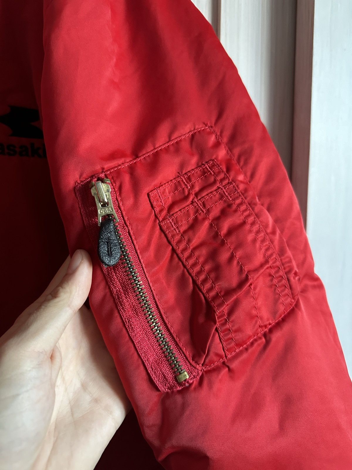 Japanese Brand × Vintage Kawasaki Vintage MA-1 bomber jacket japanese motor moto Size US L / EU 52-54 / 3 - 8 Thumbnail
