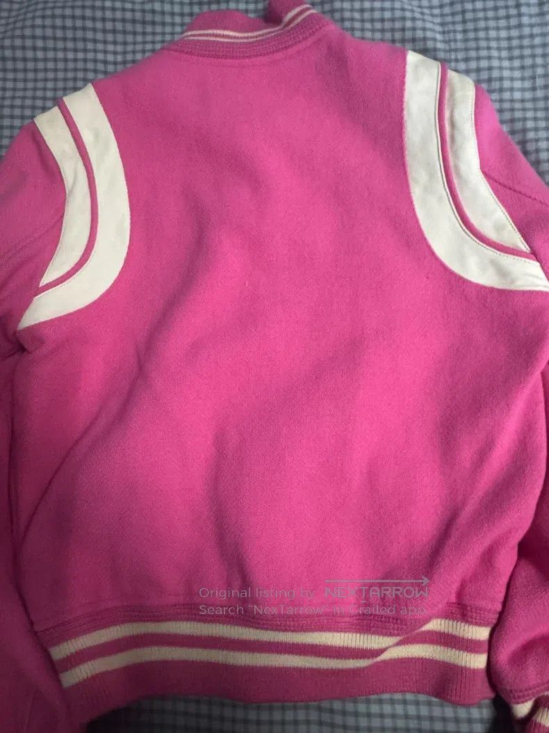 Saint Laurent Paris Saint Laurent Paris Pink Leather Trim Baseball Jacket Size XS / US 0-2 / IT 36-38 - 3 Thumbnail