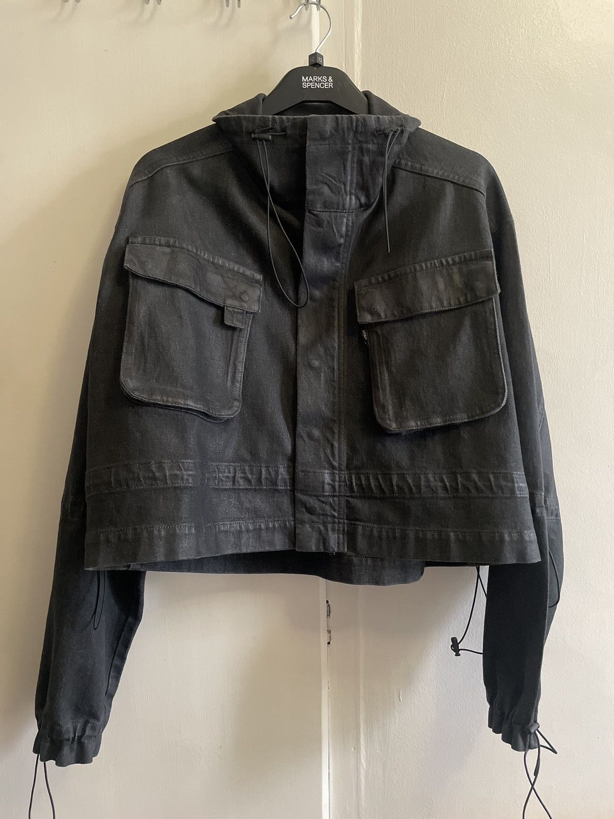 Ottolinger Ottolinger Cropped Waxed Denim Jacket Size US XS / EU 42 / 0 - 2 Thumbnail