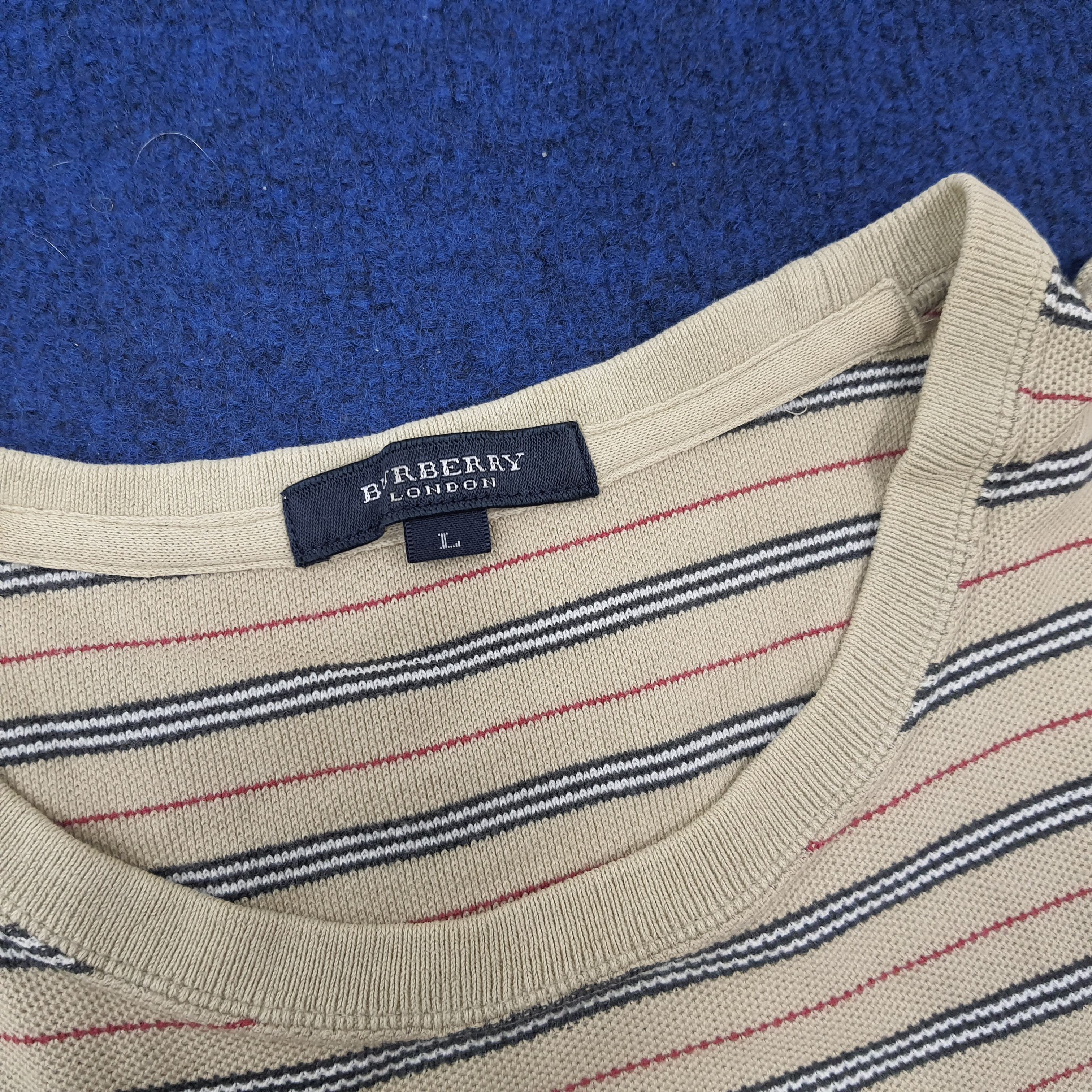 Burberry × Vintage Vintage Burberry London Stripes Tshirt Size US L / EU 52-54 / 3 - 4 Thumbnail