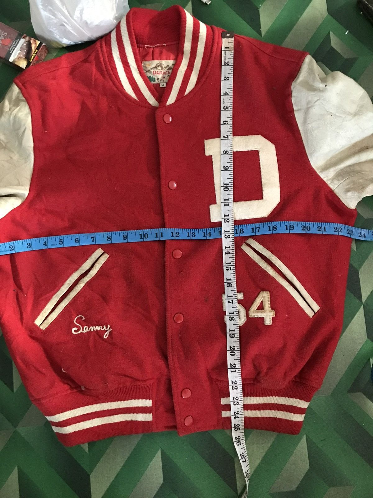 Leather Vintage D.GRACE VARSITY JACKET Size US M / EU 48-50 / 2 - 11 Thumbnail