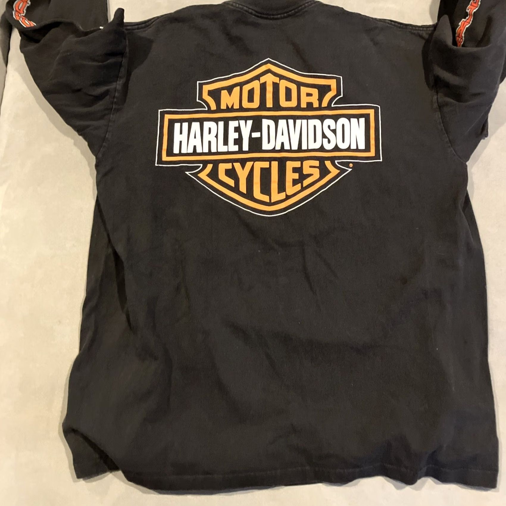 Harley Davidson VINTAGE Harley-Davidson Single Stitch Long Sleeve T-Shirt L Men Black 1990s 1992 1993 Motorcycles Crew Neck Logo Shirt Size US L / EU 52-54 / 3 - 7 Thumbnail