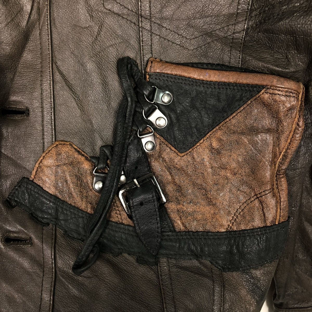 Japanese Brand 🔥VINTAGE BIKER LEATHER JACKET ALL THE WAY ISSEY MIYAKE Size US L / EU 52-54 / 3 - 19 Thumbnail