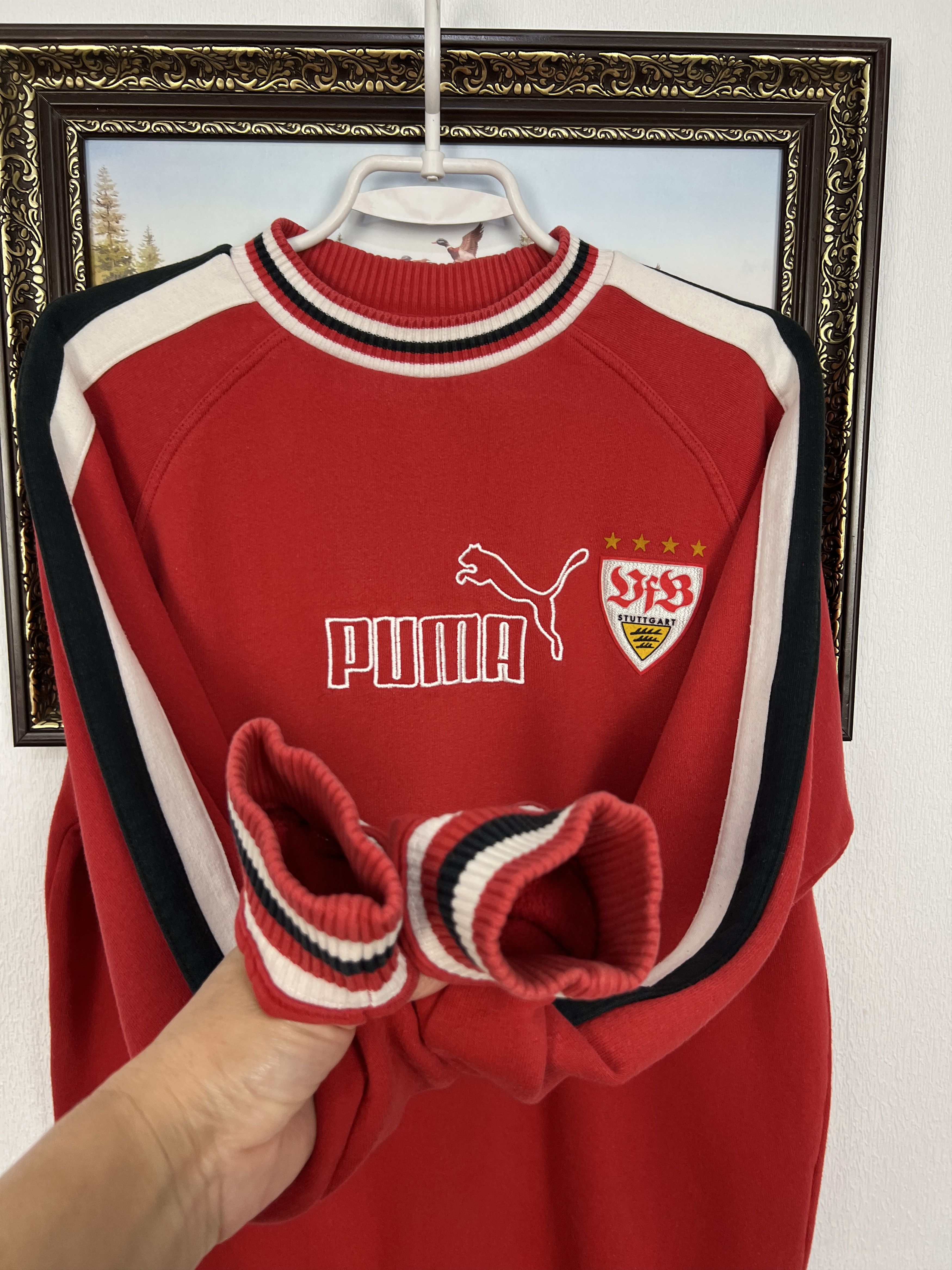 Puma Vintage 90's Puma VfB Stuttgart Football Sweatshirt Soccer Size US S / EU 44-46 / 1 - 5 Thumbnail