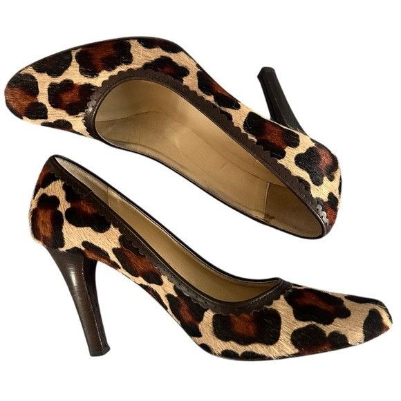 Other Vintage Franco Barbieri Leopard Print Calf Hair Women's Heel Size US 7.5 / IT 37.5 - 5 Thumbnail