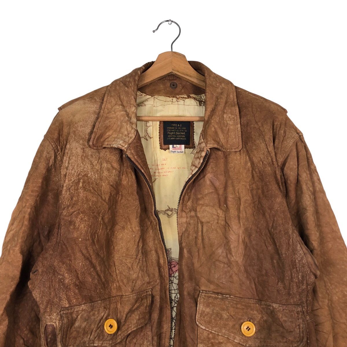 Vintage Vintage Military Type A-2 Flight Jacket Genuine Leather Usa Size US L / EU 52-54 / 3 - 4 Thumbnail