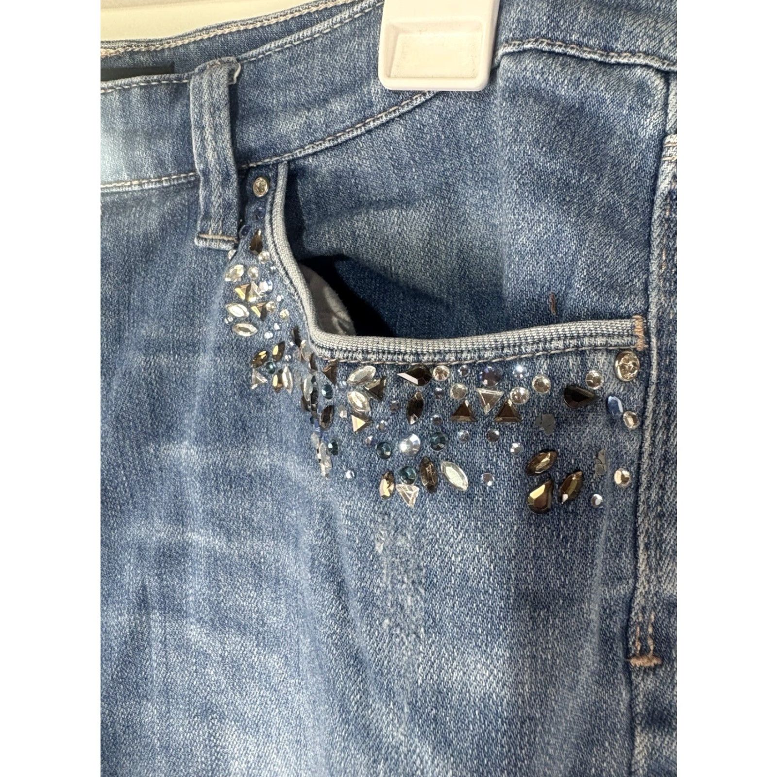 White House Black Market VINTAGE White House Black Market Girlfriend Jeans Womens Size 10 Ankle Fit Distressed Cotton Spandex Blue 2010s Size 32" / US 10 / IT 46 - 3 Thumbnail