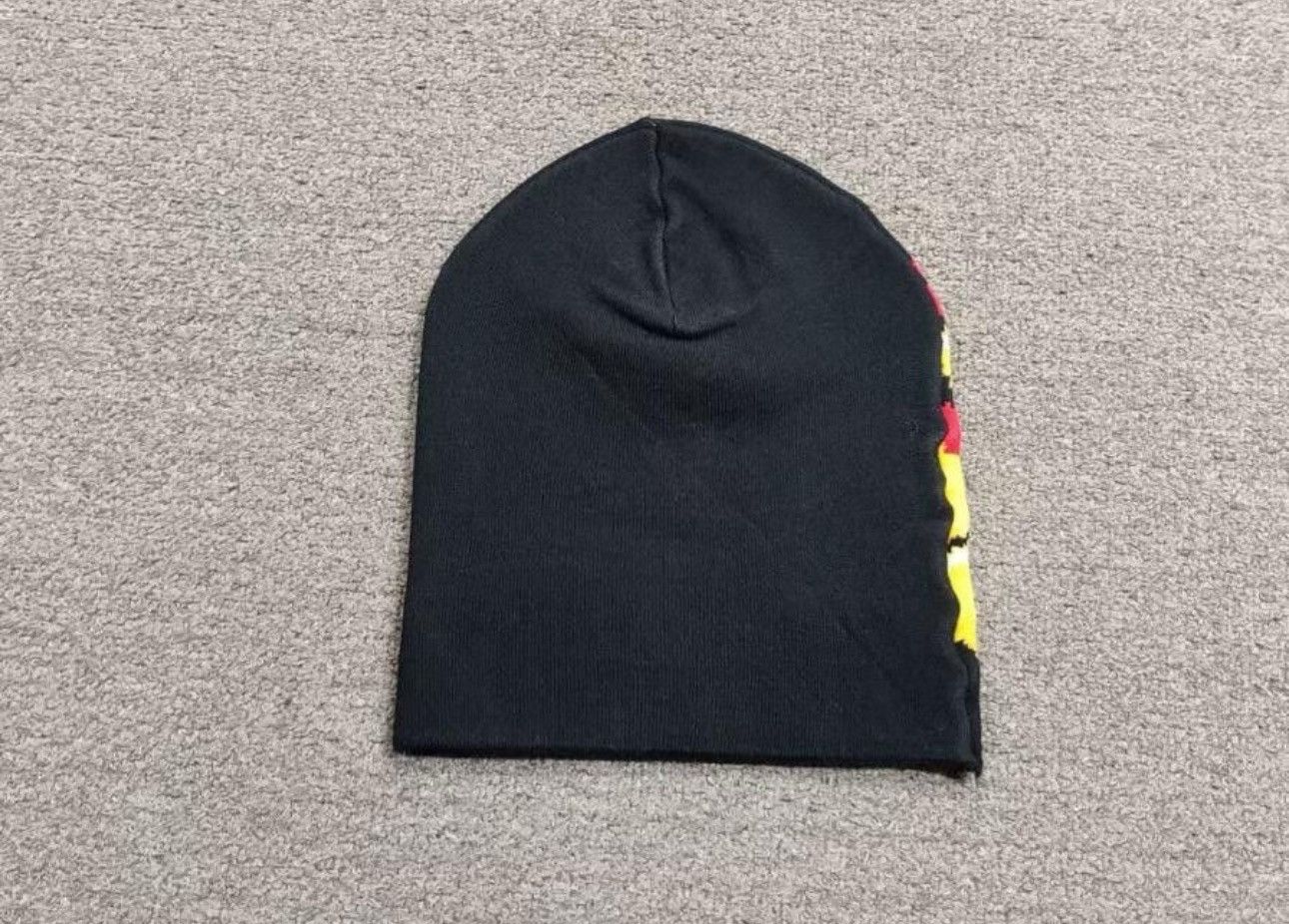 Japanese Brand Knit Flames No Cuff Beanie Hat Black Size ONE SIZE - 3 Thumbnail
