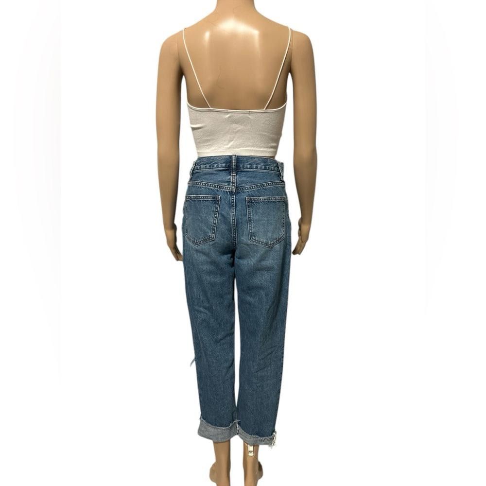 Uniqlo Uniqlo high rise dark washed tattered denim Size 24" / US 00 / IT 34 - 3 Thumbnail