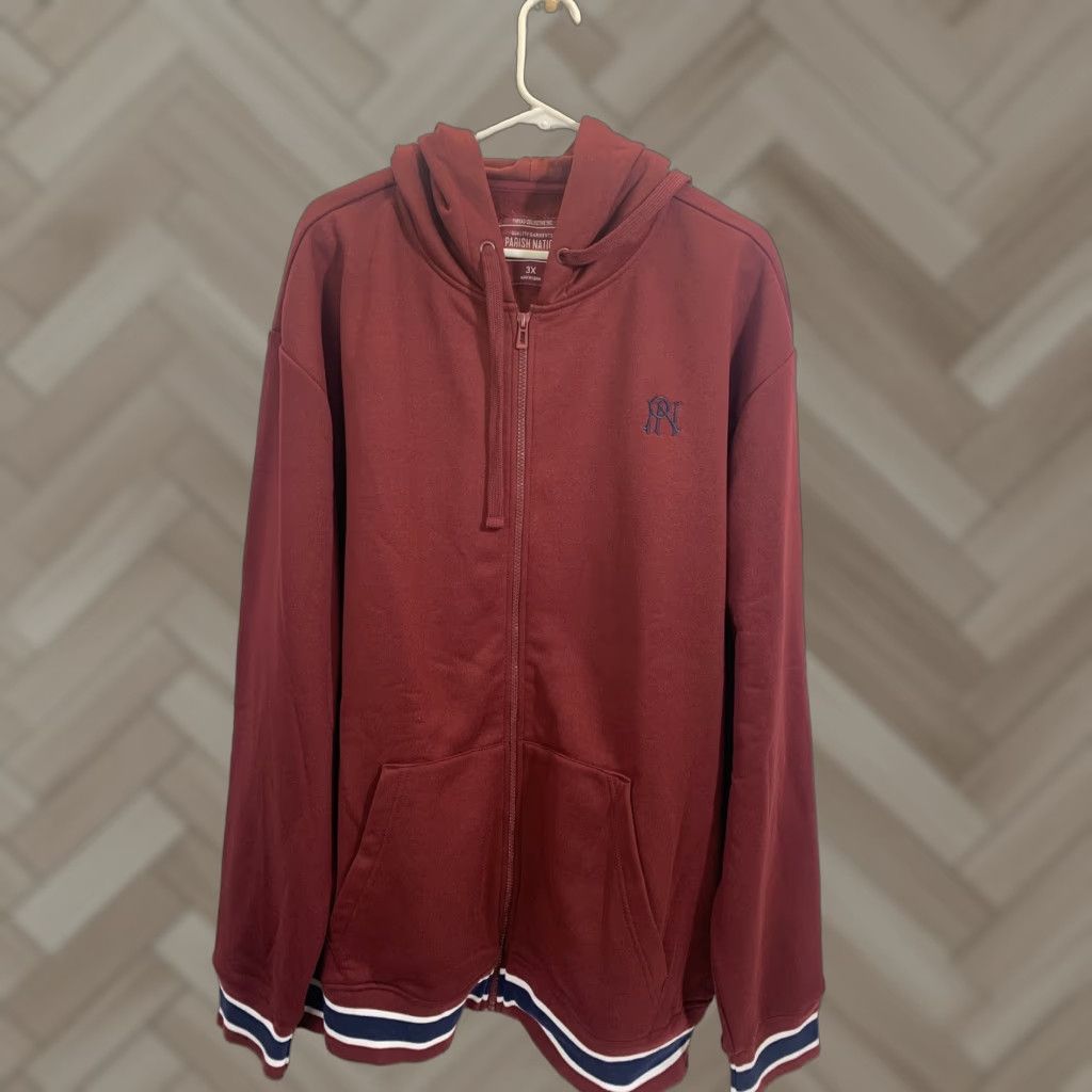 Logo 7 PARISH NATION JACKET MEN'S 3XL Red LOGO FULL ZIPPER #235 Size US XXL / EU 58 / 5 - 1 Thumbnail