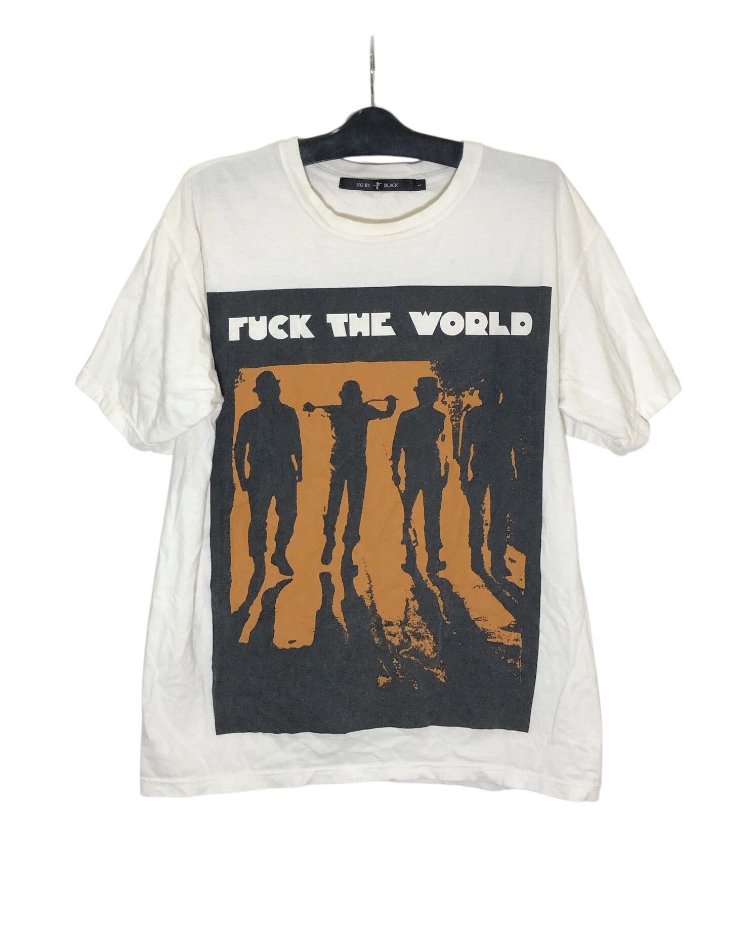 Designer × NO ID × Vintage Rare Vintage Designer No ID Black Fuck The World Tees Size US XL / EU 56 / 4 - 1 Thumbnail