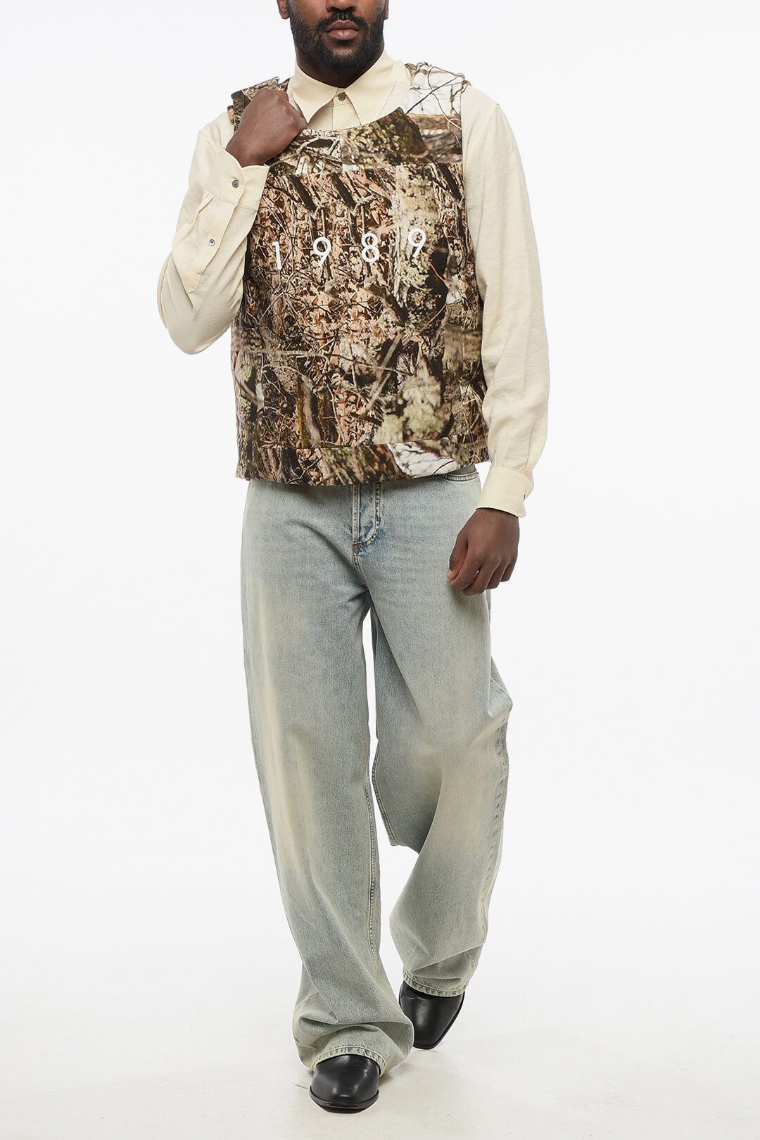 1989 STUDIO og1mm0725 Printed Cotton Camouflage Padded Vest in Brown Size US L / EU 52-54 / 3 - 4 Thumbnail