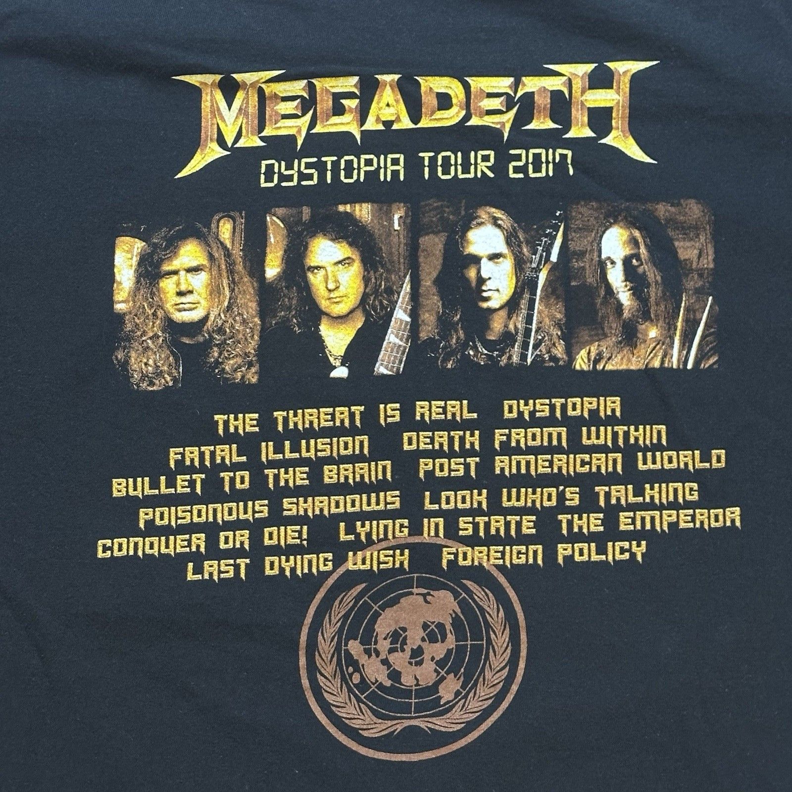 Band Tees Megadeth Dystopia World Tour 2017 Tee Mens XL Band Tee Size US XL / EU 56 / 4 - 9 Thumbnail