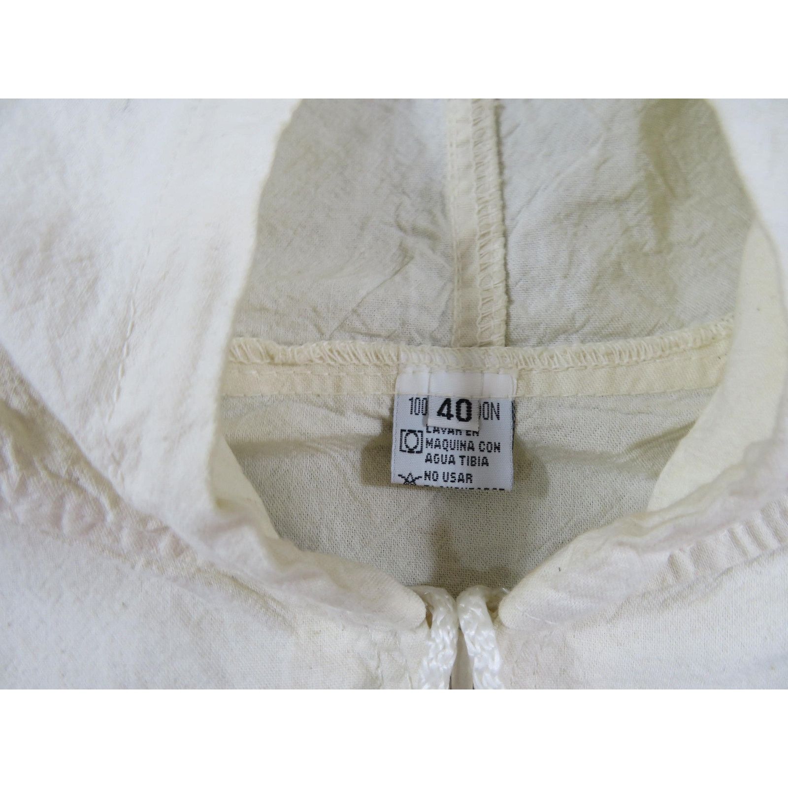 Other Mexican Hooded Cotton Baja Jacket Floral Beige Sz 40 Size US M / EU 48-50 / 2 - 4 Thumbnail
