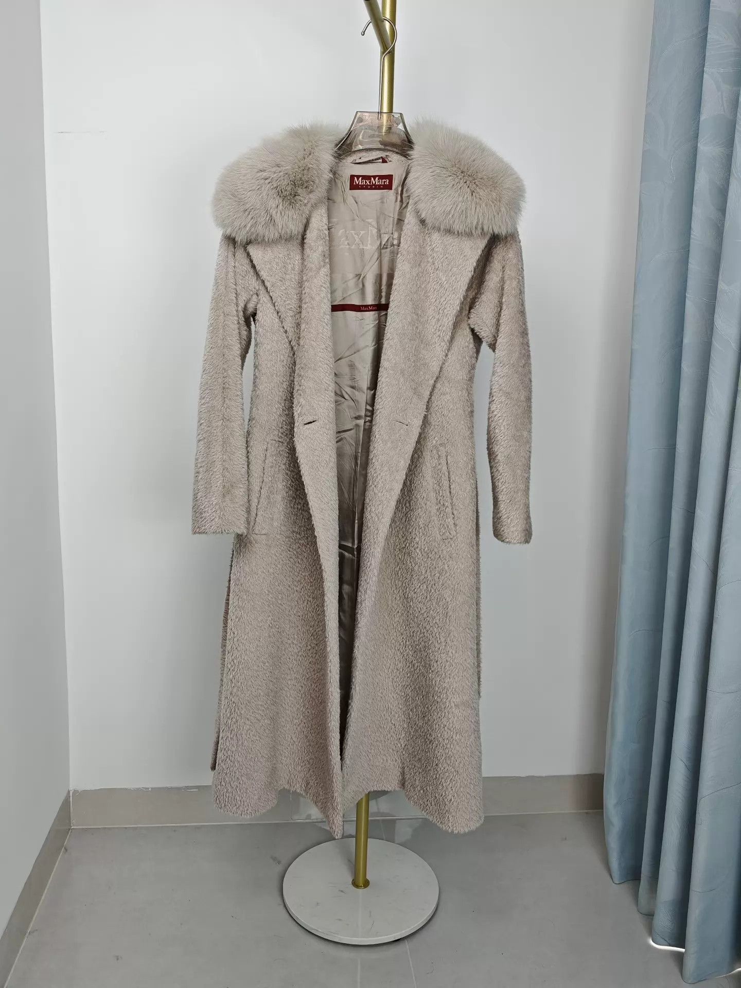 MaxMara　STUIDIO　ロングコート　36 Max Mara MaxMara Studio Alpaca Wool Coat 36 Oatmeal Gray | Grailed
