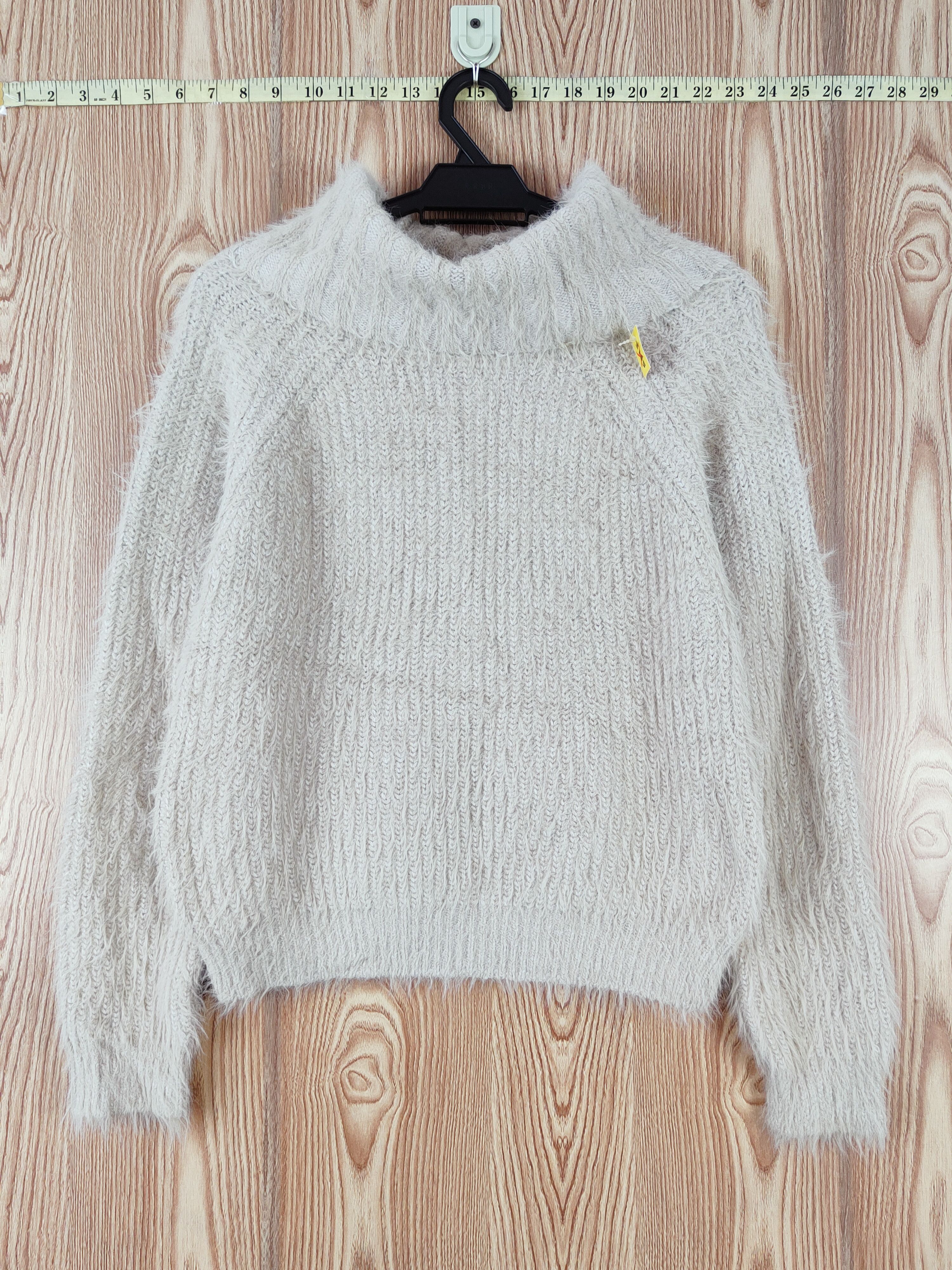 Homespun Knitwear RD Beige Shag Shaggy Fur Mohair Knitwear #W761 Size XS / US 0-2 / IT 36-38 - 7 Thumbnail