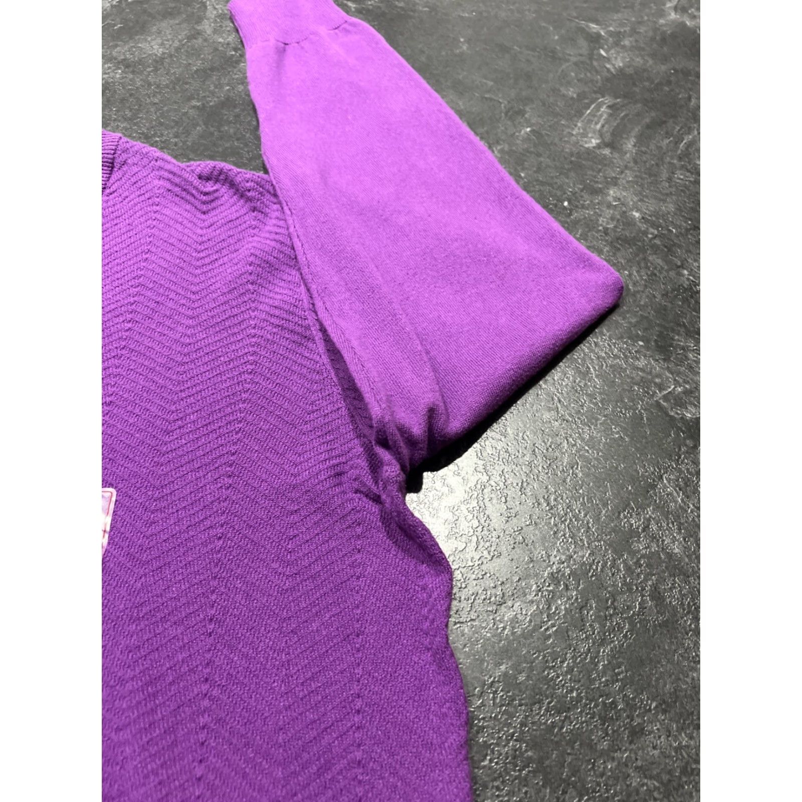 Hogan VINTAGE Ben Hogan Mens Sweater Pullover V-Neck Purple M Knit Chevron All Seasons Golf Mens Size US M / EU 48-50 / 2 - 2 Thumbnail