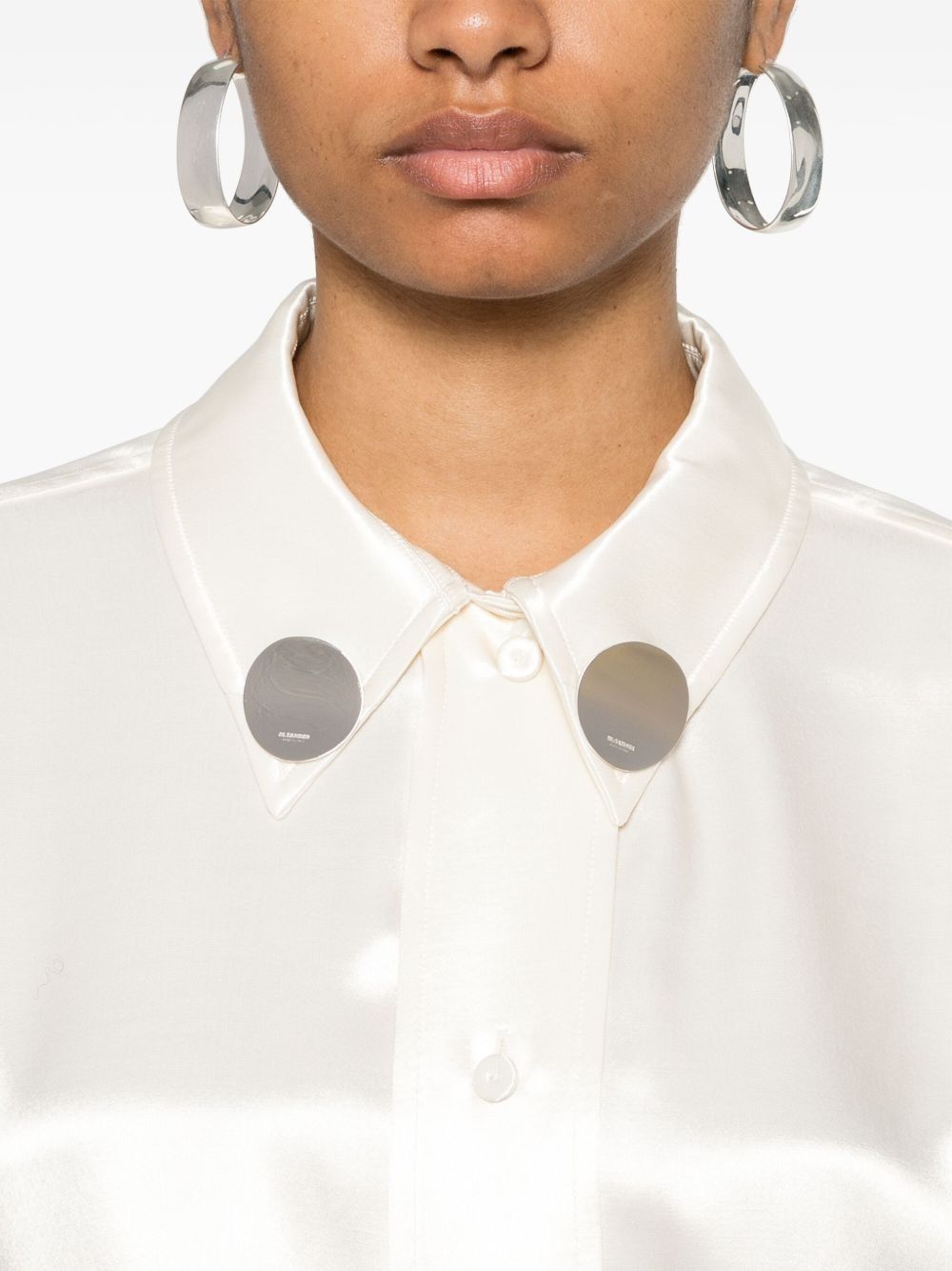 Jil Sander o1w1db10825 Shirt in Ivory Size L / US 10 / IT 46 - 5 Thumbnail