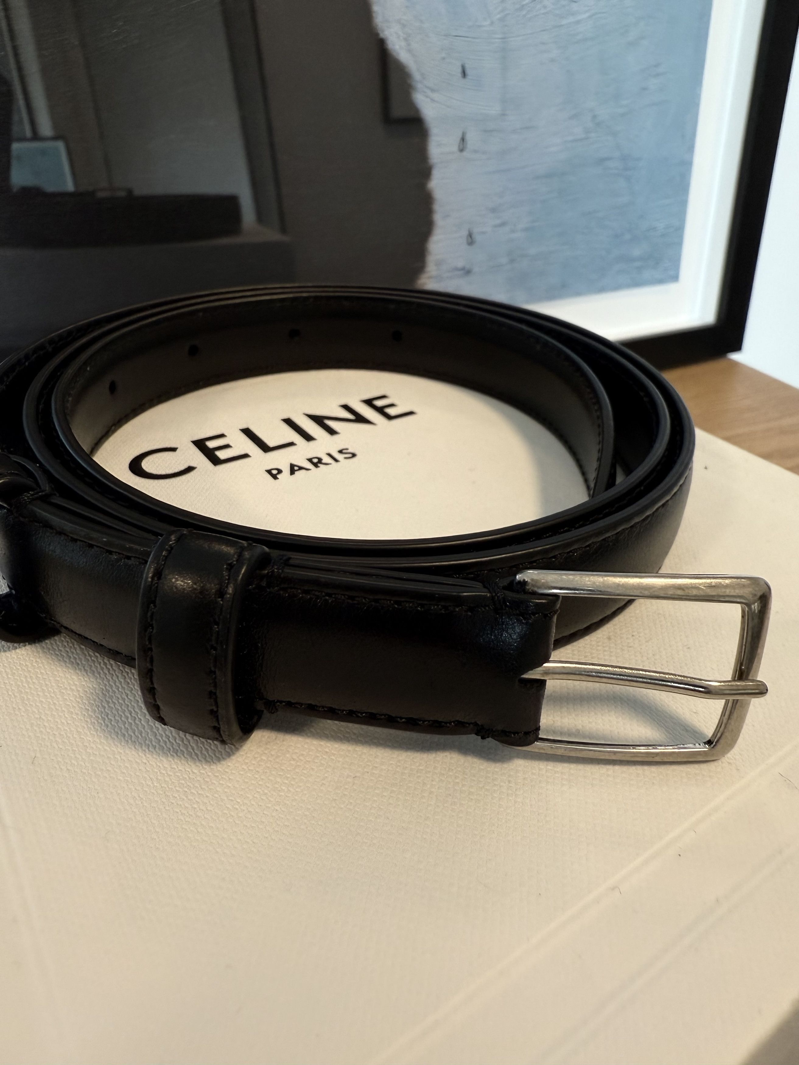 Celine CELINE BC-03 25MM BELT IN TAURILLON LEATHER - 85 Size ONE SIZE - 4 Thumbnail