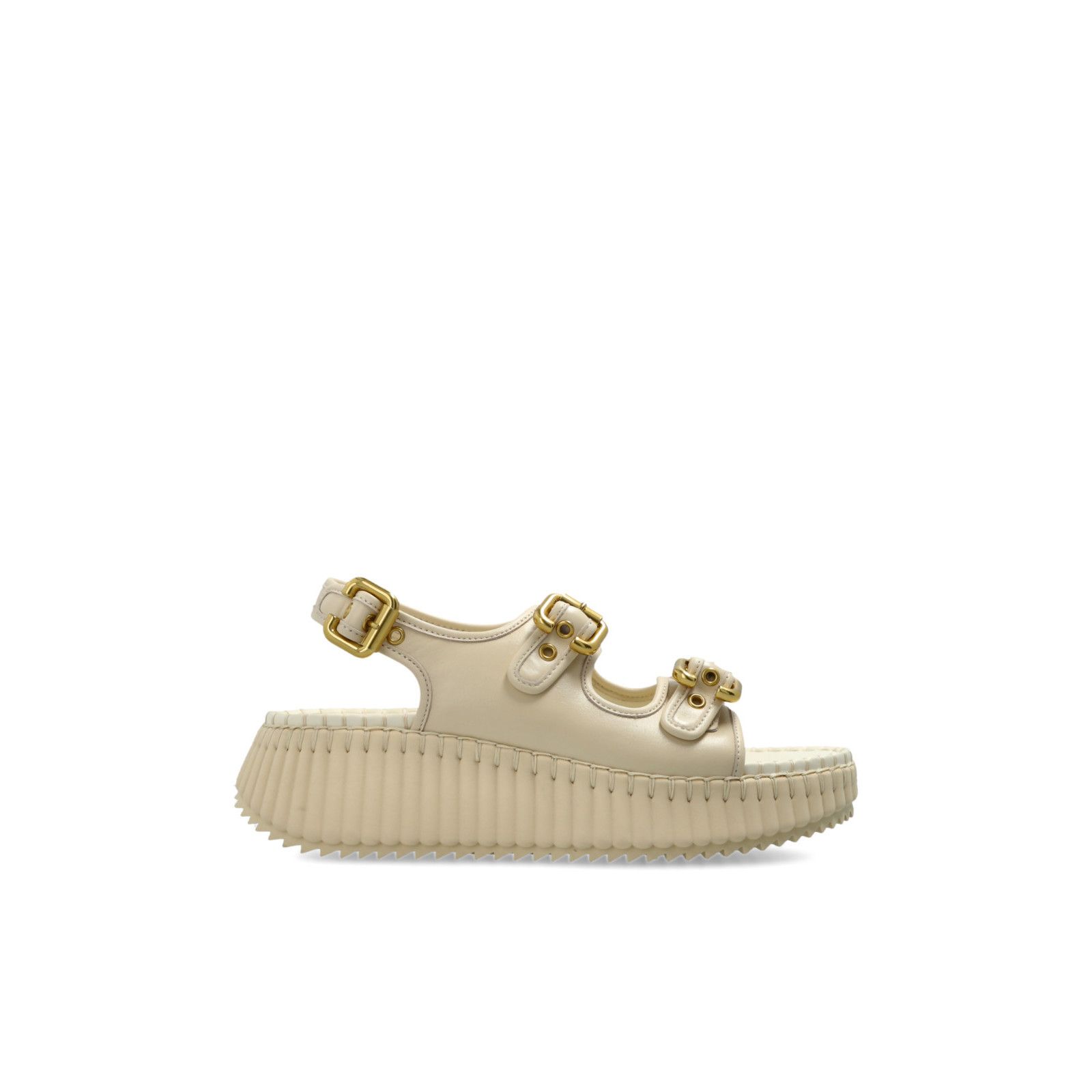 Chloe Chloe Nama Platform Beige Leather Sandals New & Authentic (E Size US 6 / IT 36 - 1 Thumbnail