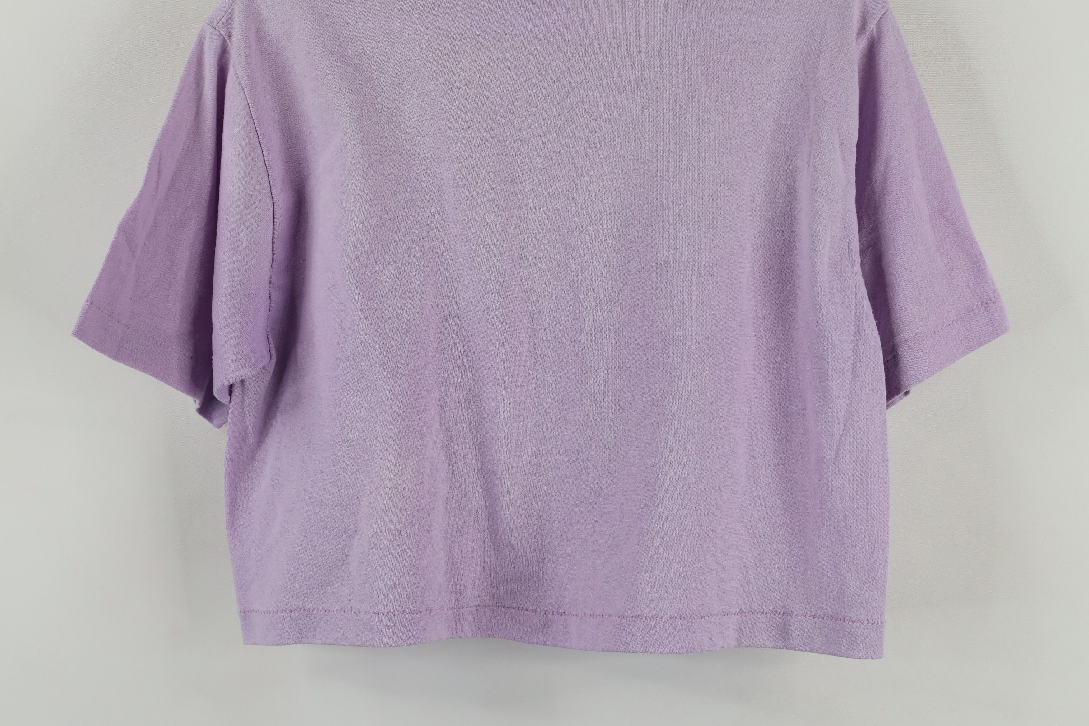 Vintage Vintage 70s Streetwear Blank Cropped T-Shirt Purple USA Size M / US 6-8 / IT 42-44 - 9 Thumbnail