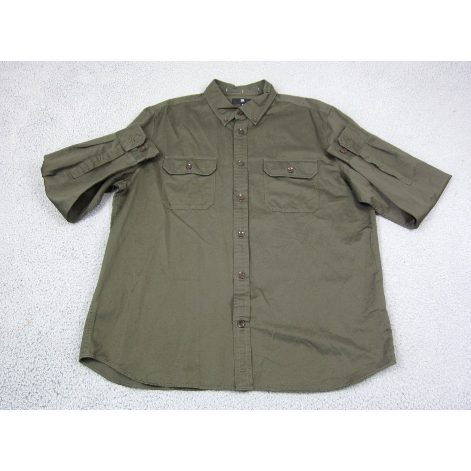 Banana Republic Banana Republic Shirt Mens XL Green Linen Cotton Button-Up Long Sleeve Collared Jersey? Size US XL / EU 56 / 4 - 2 Thumbnail
