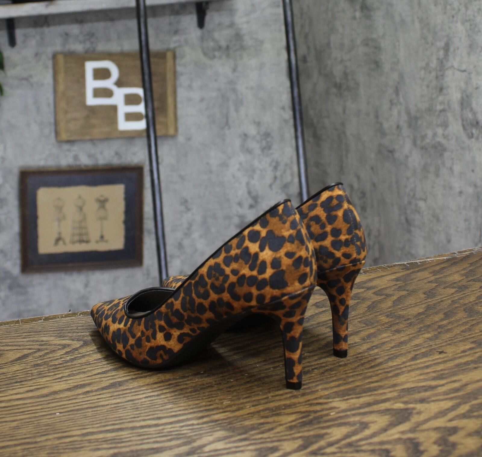 Other Nwt On 34th Pointed-toe Slip On Pumps Leopard Microsuede 7m Size US 7 / IT 37 - 2 Thumbnail