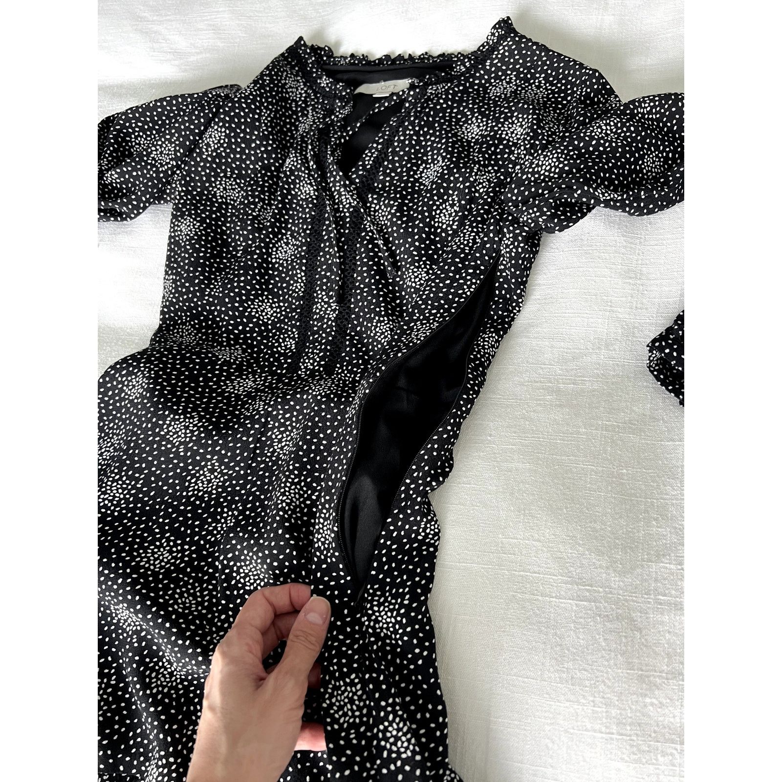 Loft LOFT Women's Petit Mini Dress Long Sleeves 2P Black Size XS / US 0-2 / IT 36-38 - 7 Thumbnail