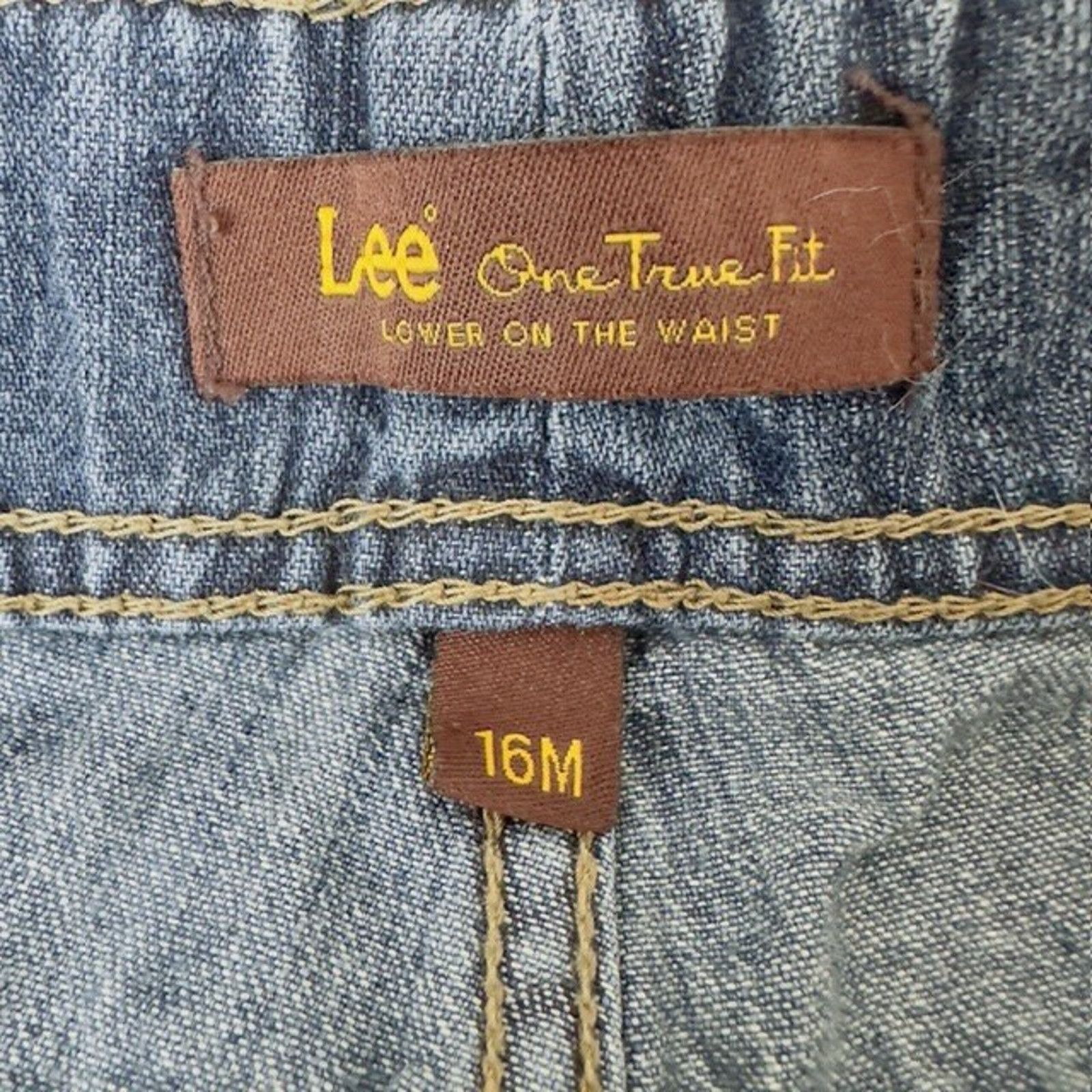 Lee Lee One True Fit Denim Jean Shorts 16M Blue Cuffed Mom VTG Size 38" / US 16 / IT 52 - 2 Thumbnail