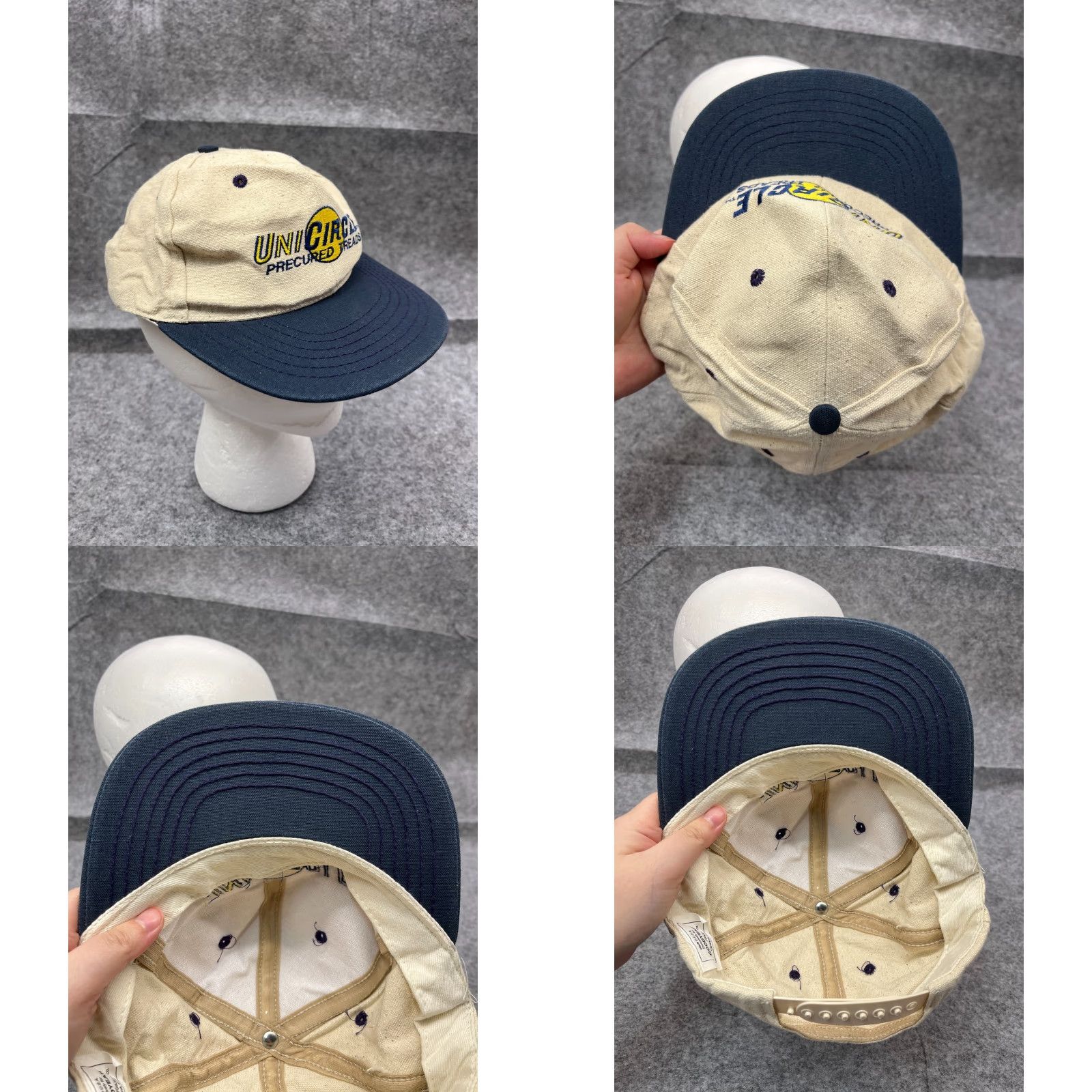 Vintage Goodyear Snapback Hat Cap Adult Small Ivory Cotton Lightweight Logo Mens Size ONE SIZE - 8 Thumbnail