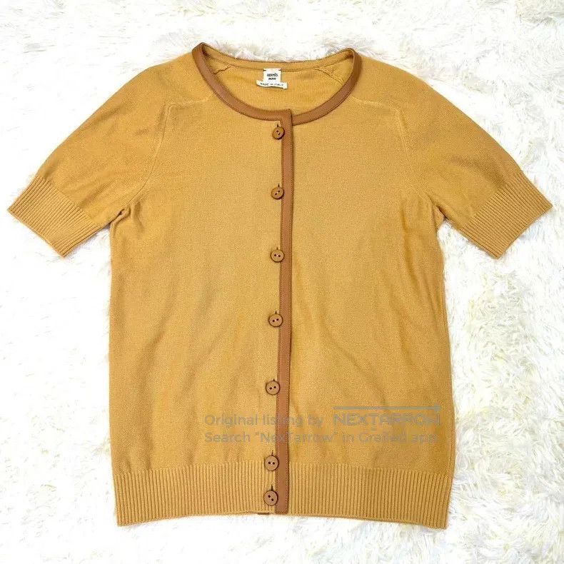 Hermes Hermes Wool and sheepskin cardigan Size XXS / US 00 / IT 34 - 1 Thumbnail